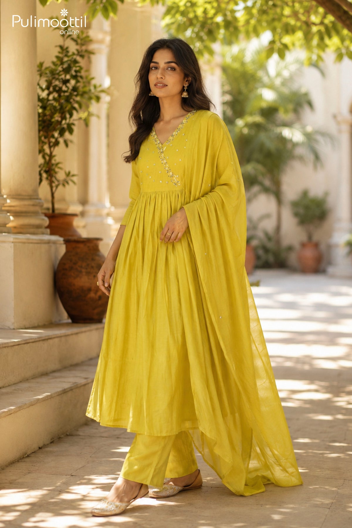Olive Yellow Color Salwar Set