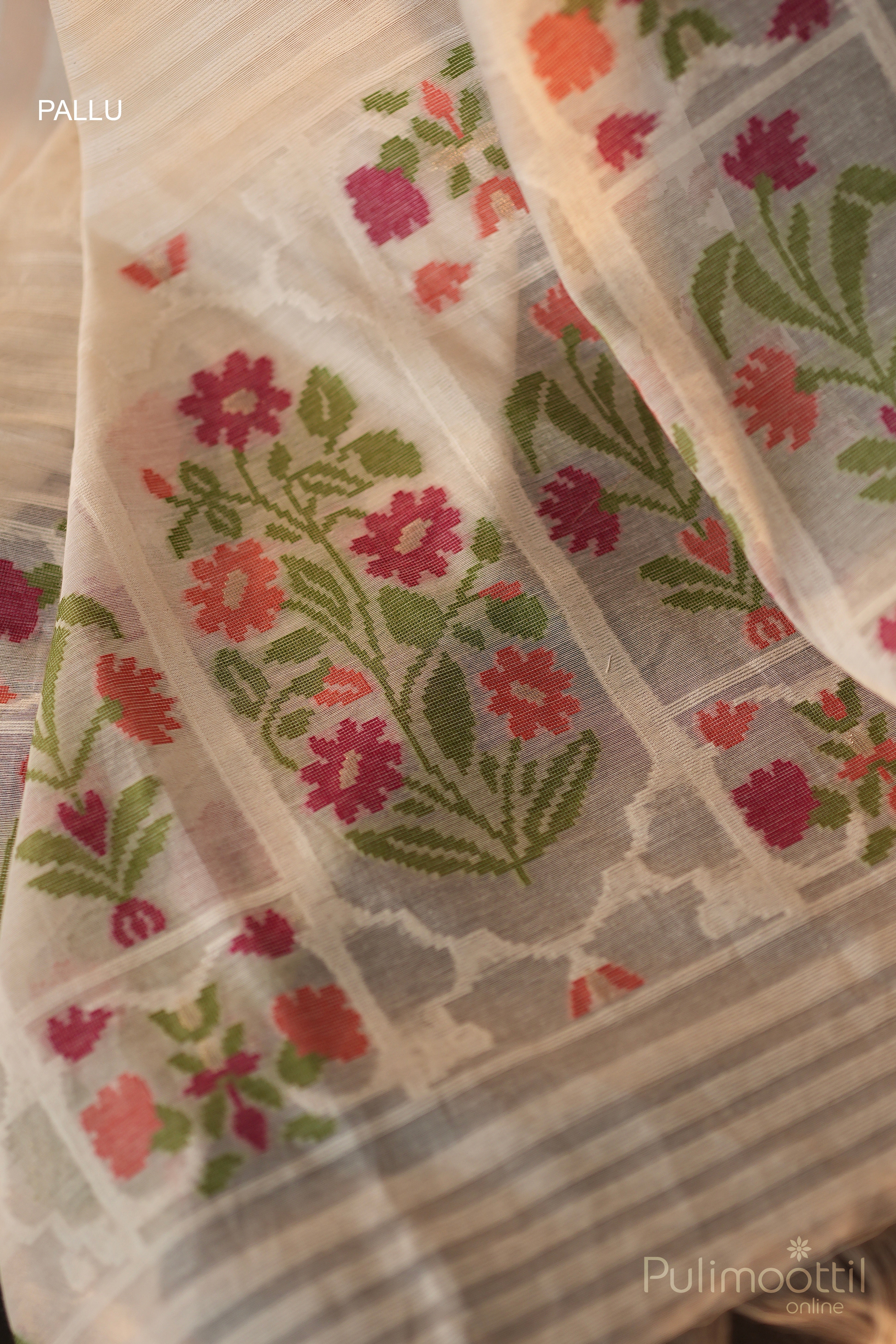 Off White Colour Chanderi Silk Saree
