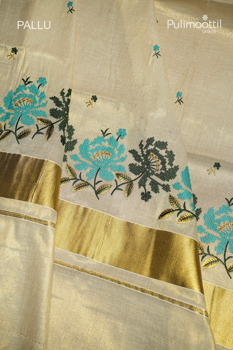 Kerala Traditional Golden Tissue Set Saree