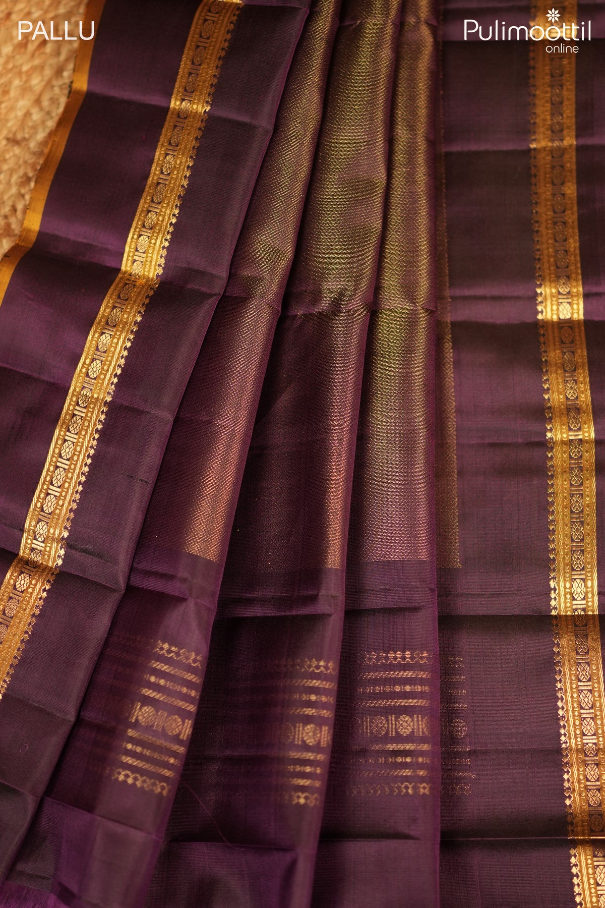 Warm Gray Color Kanchipuram Designer Saree