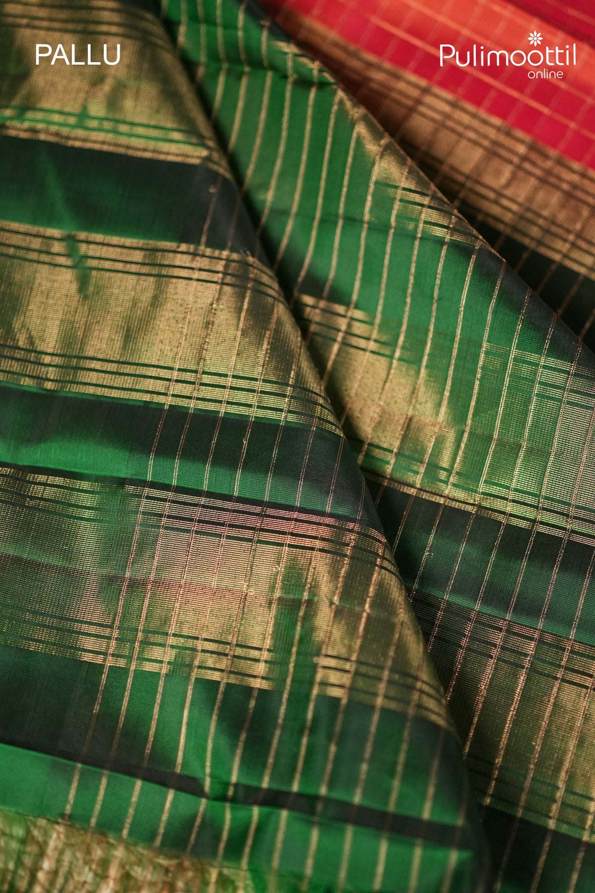 Red Orange Colour Kanchipuram Soft Silk Saree