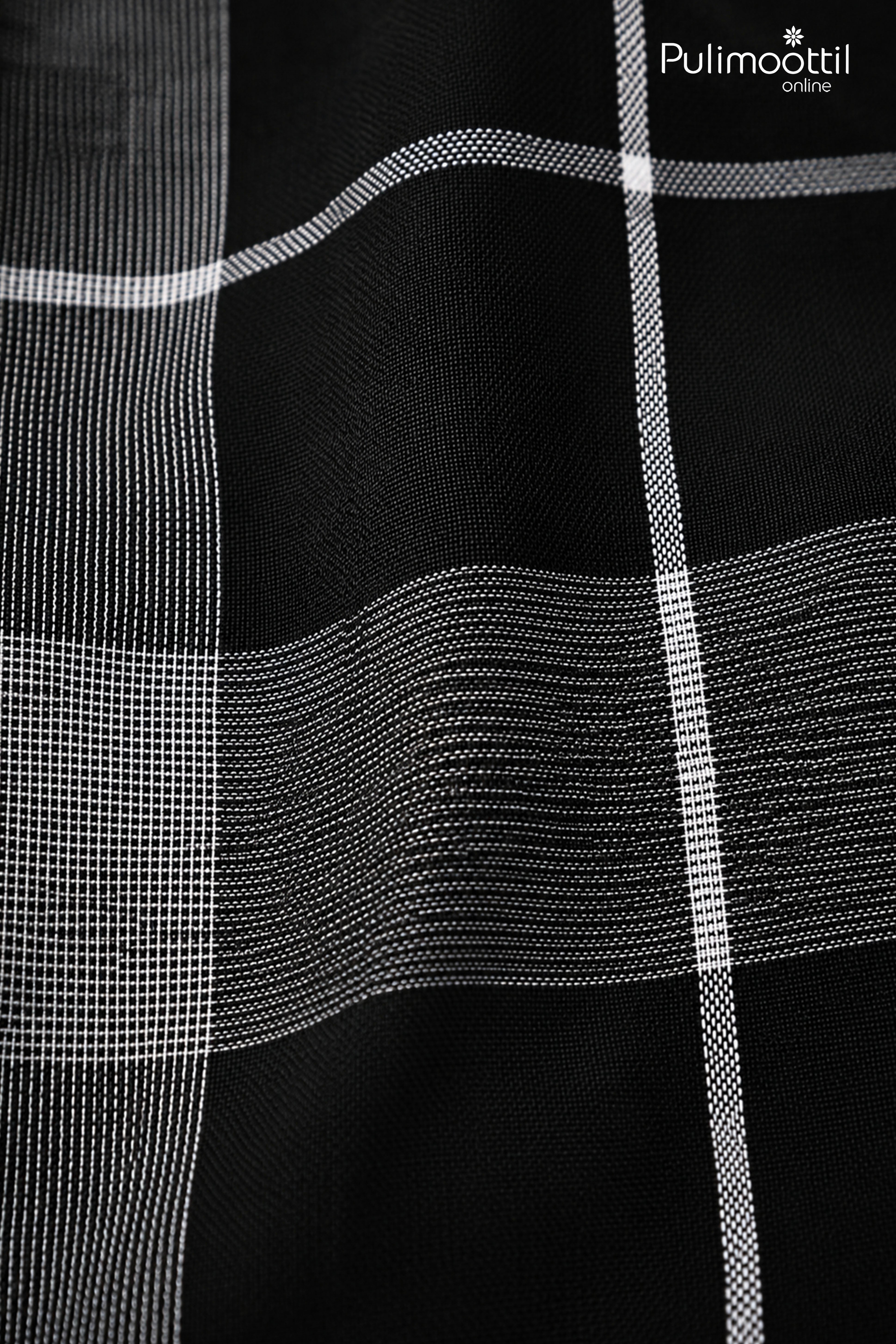 Black Color Half Sleeve Mens Shirt With Windowpane Check Pattern