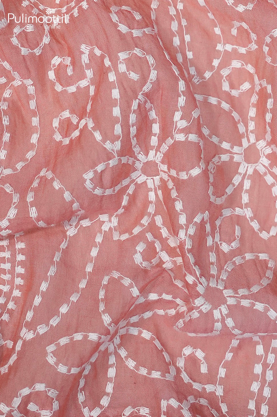 Peach Colour Soft Chanderi Fabric