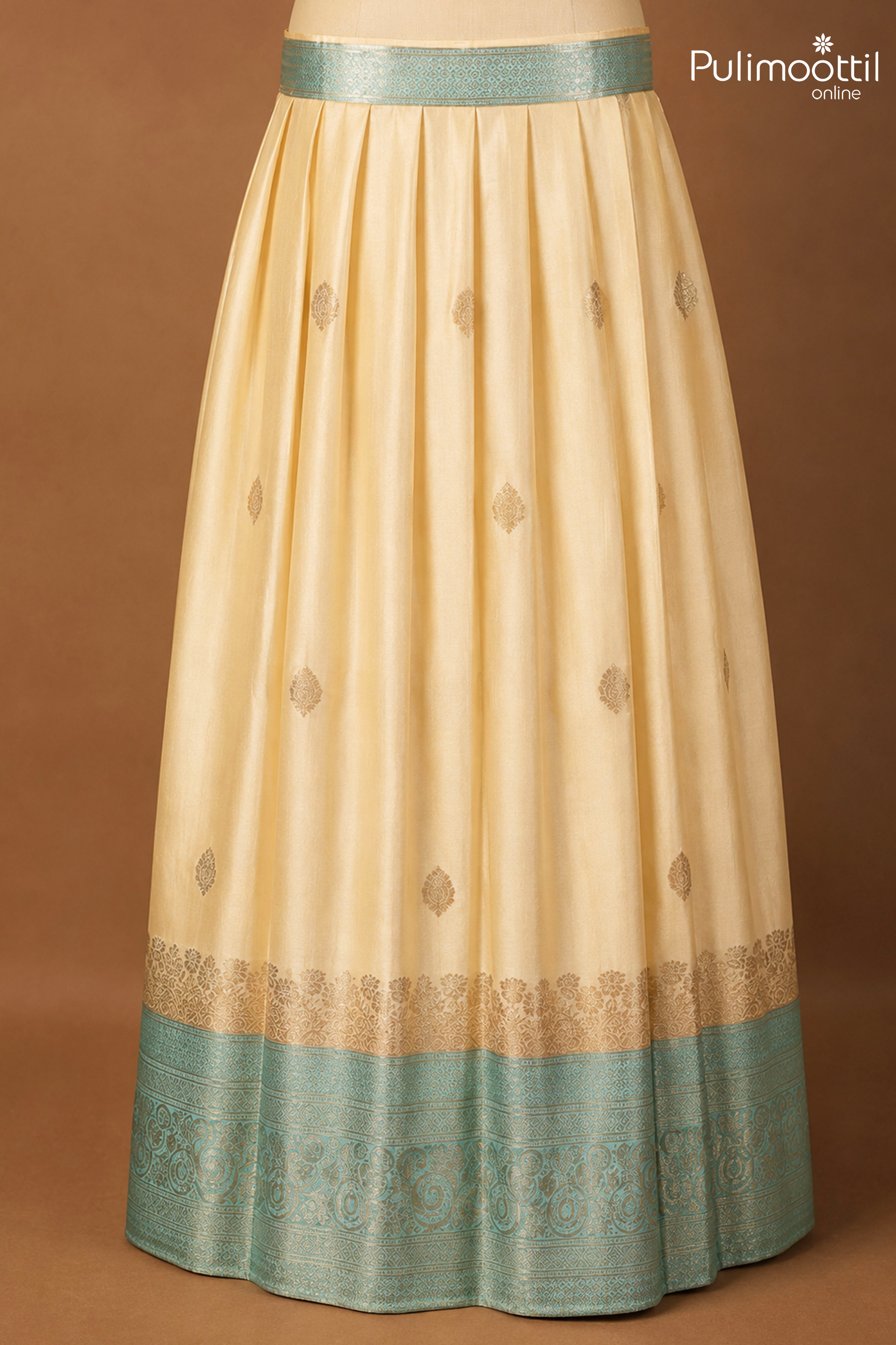 Ivory Color Onam Special Kerala Traditional Dhavani Set