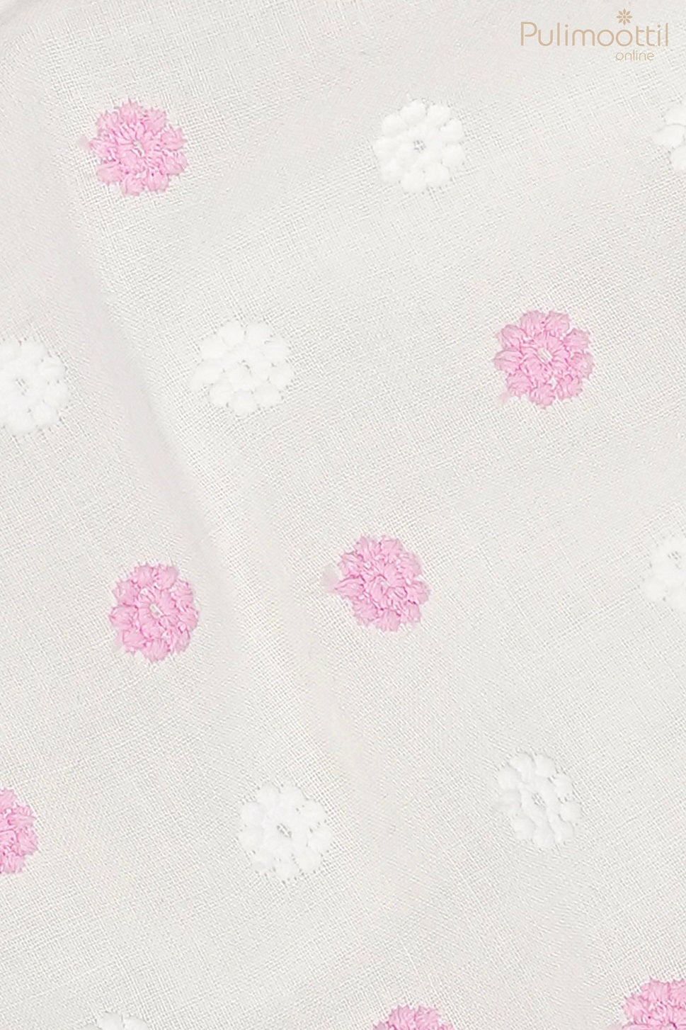 White And Pink Embroidery Work
