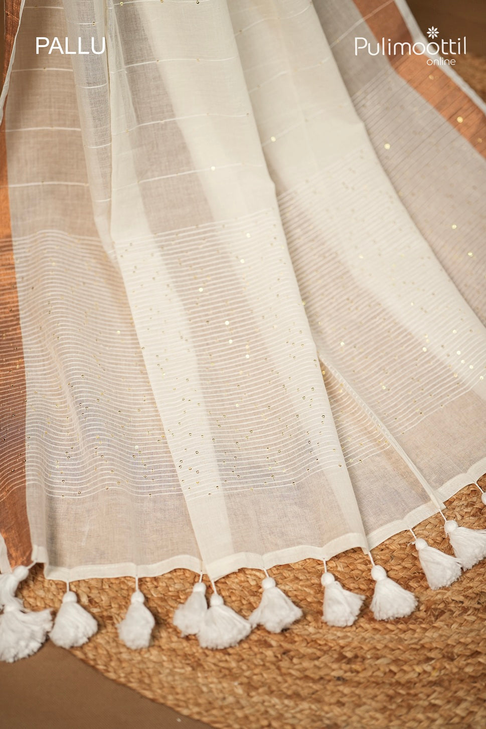 OffWhite Colour Mul Cotton Saree