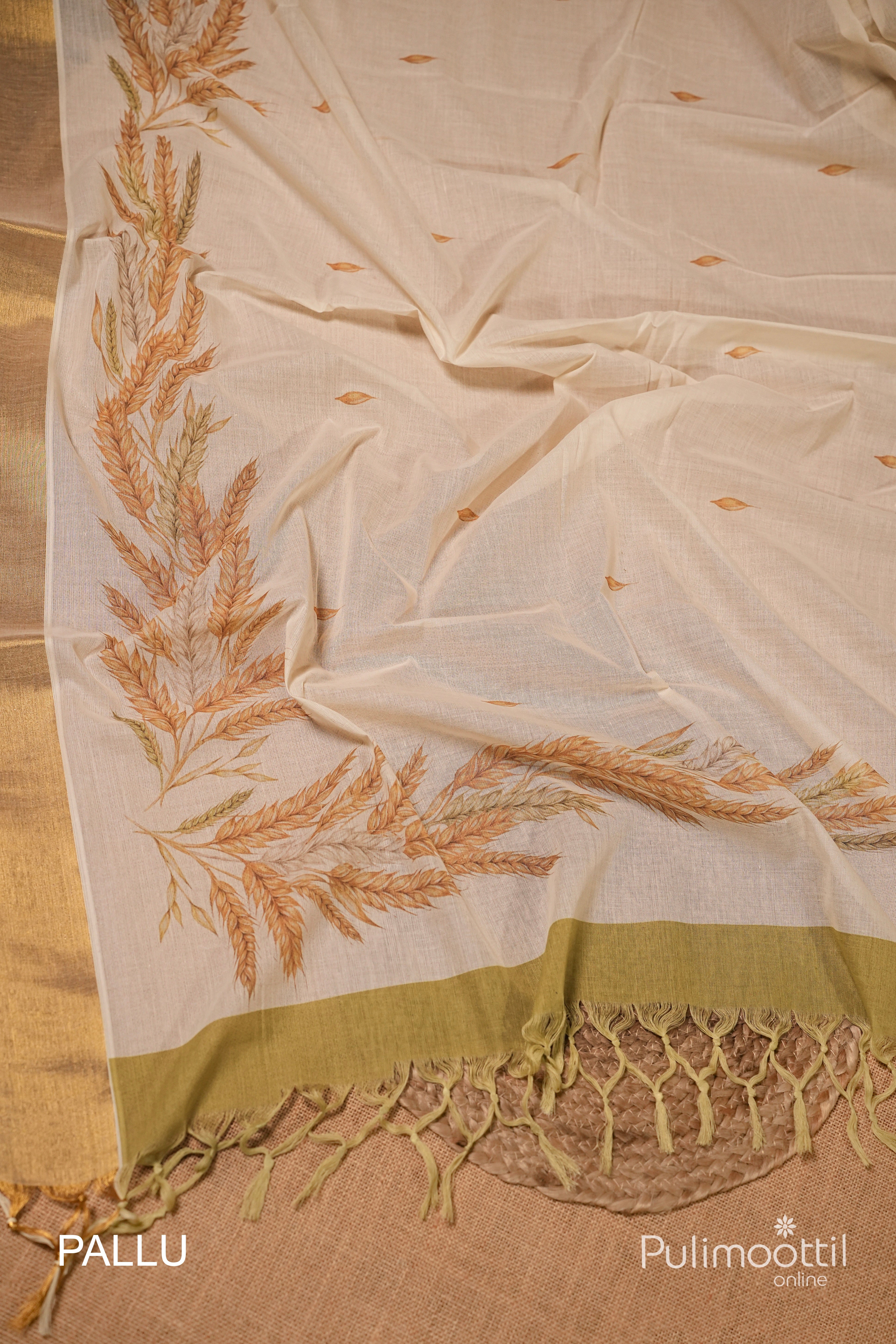 Offwhite Colour Kerala Traditional Cotton Set Saree