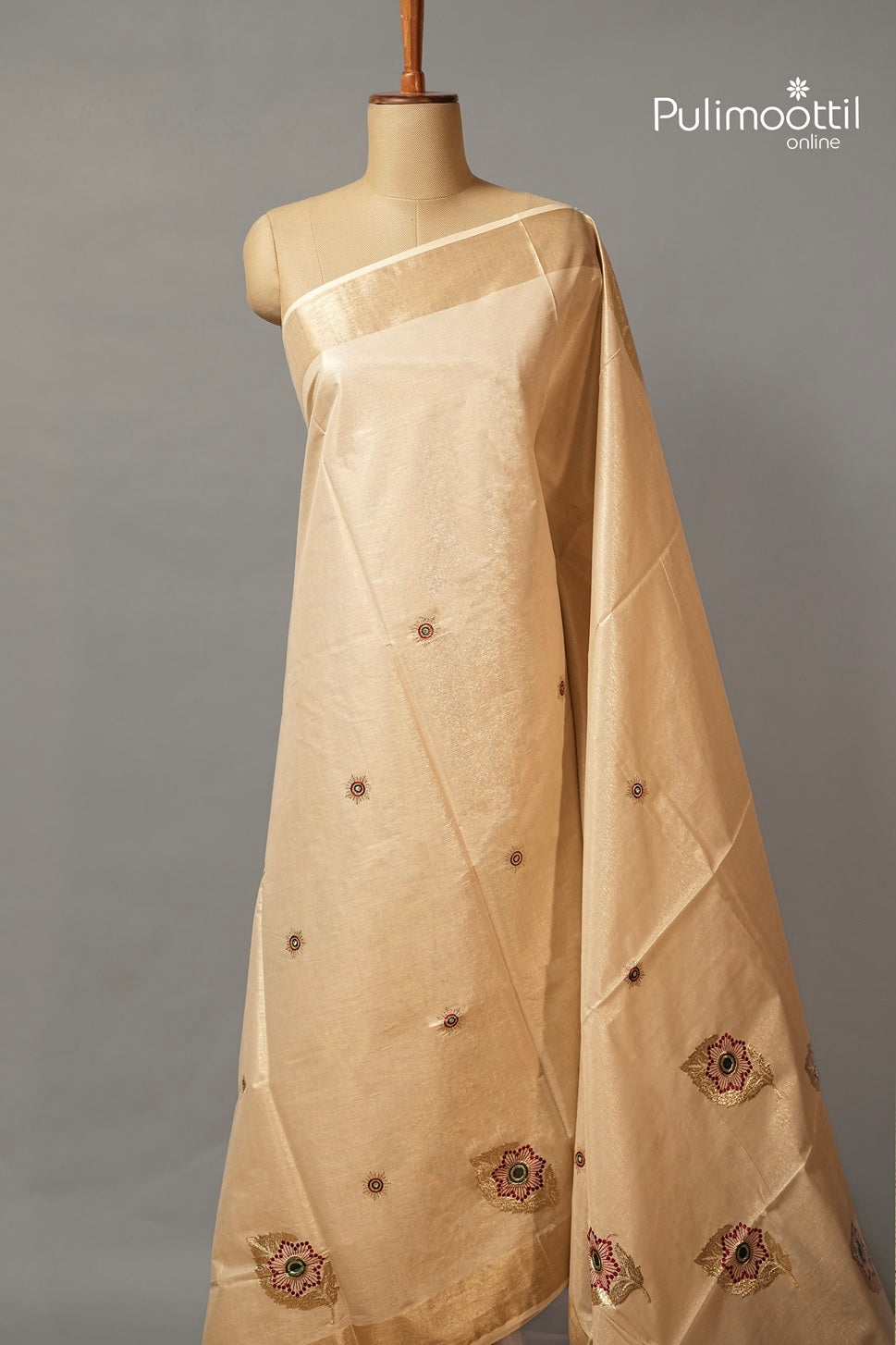 Kerala Traditional Golden Tissue Set Saree