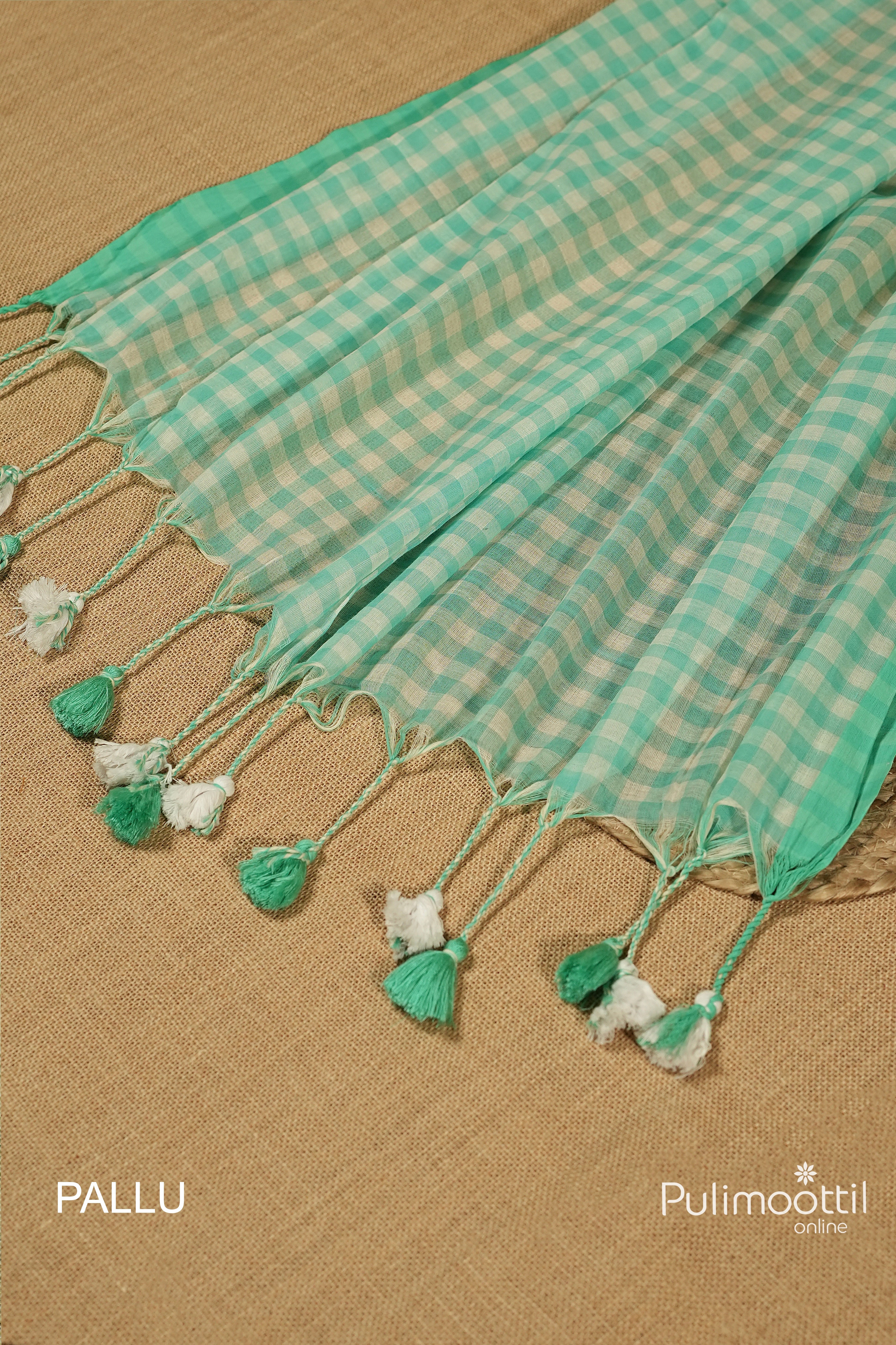 LIght Teal Colour Mul cotton Saree