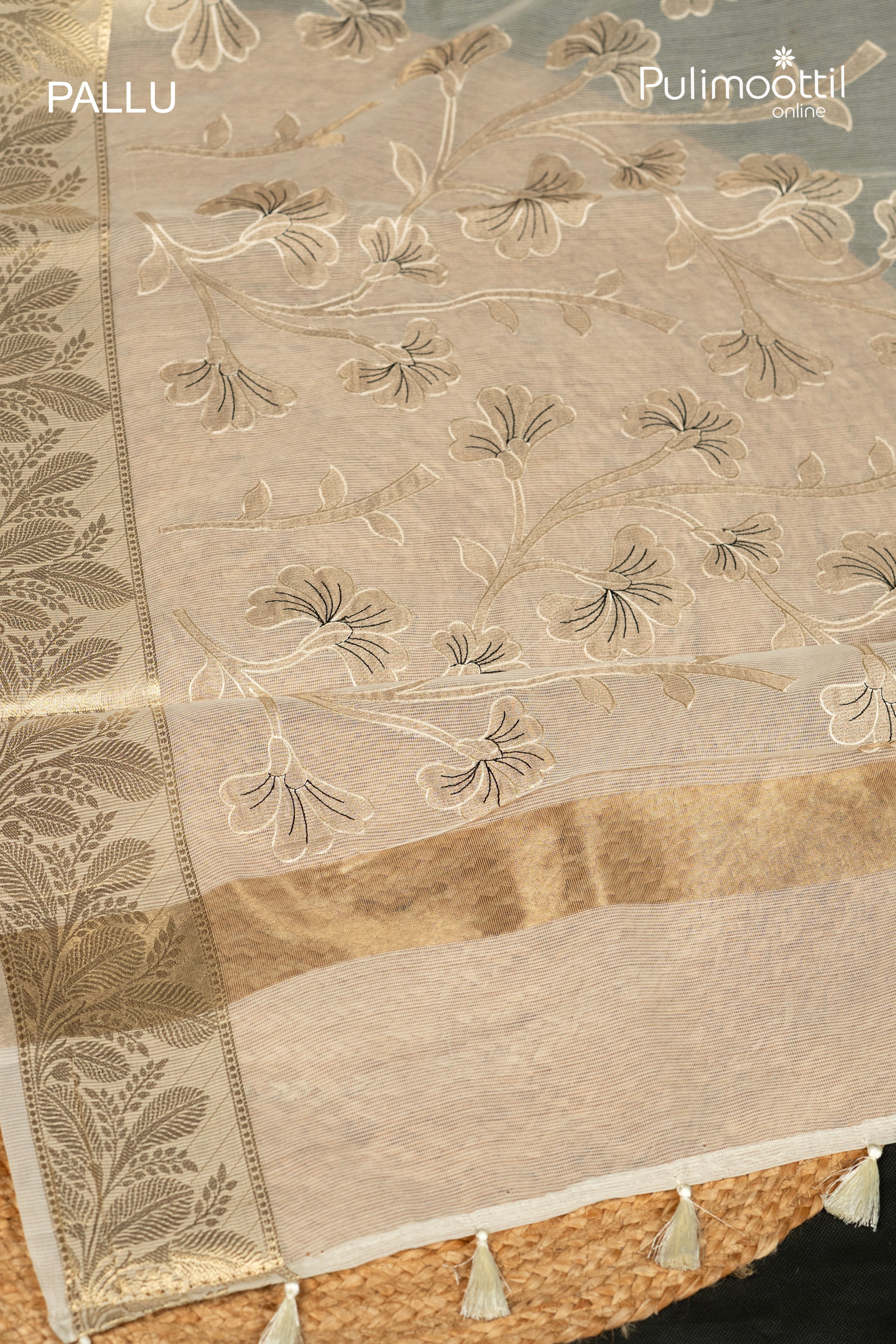 OffWhite Colour Net Cotta Fancy Saree