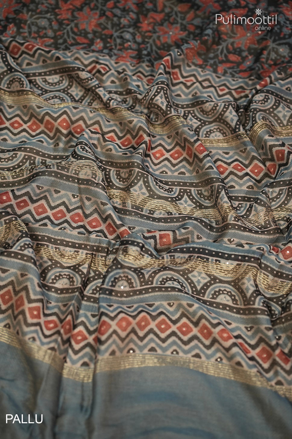 Black Colour Chanderi Silk Saree