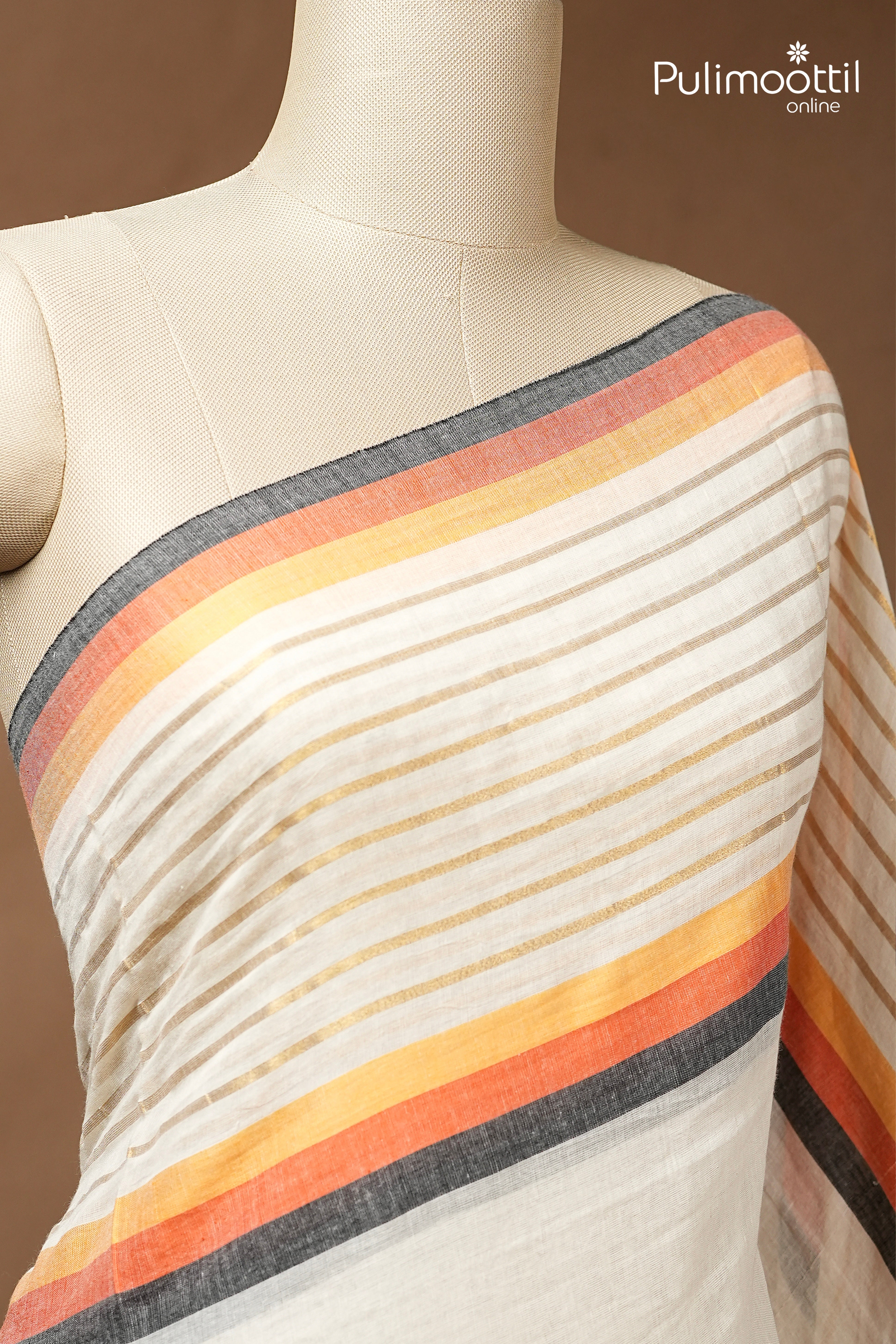 Offwhite Colour Mul Cotton Saree