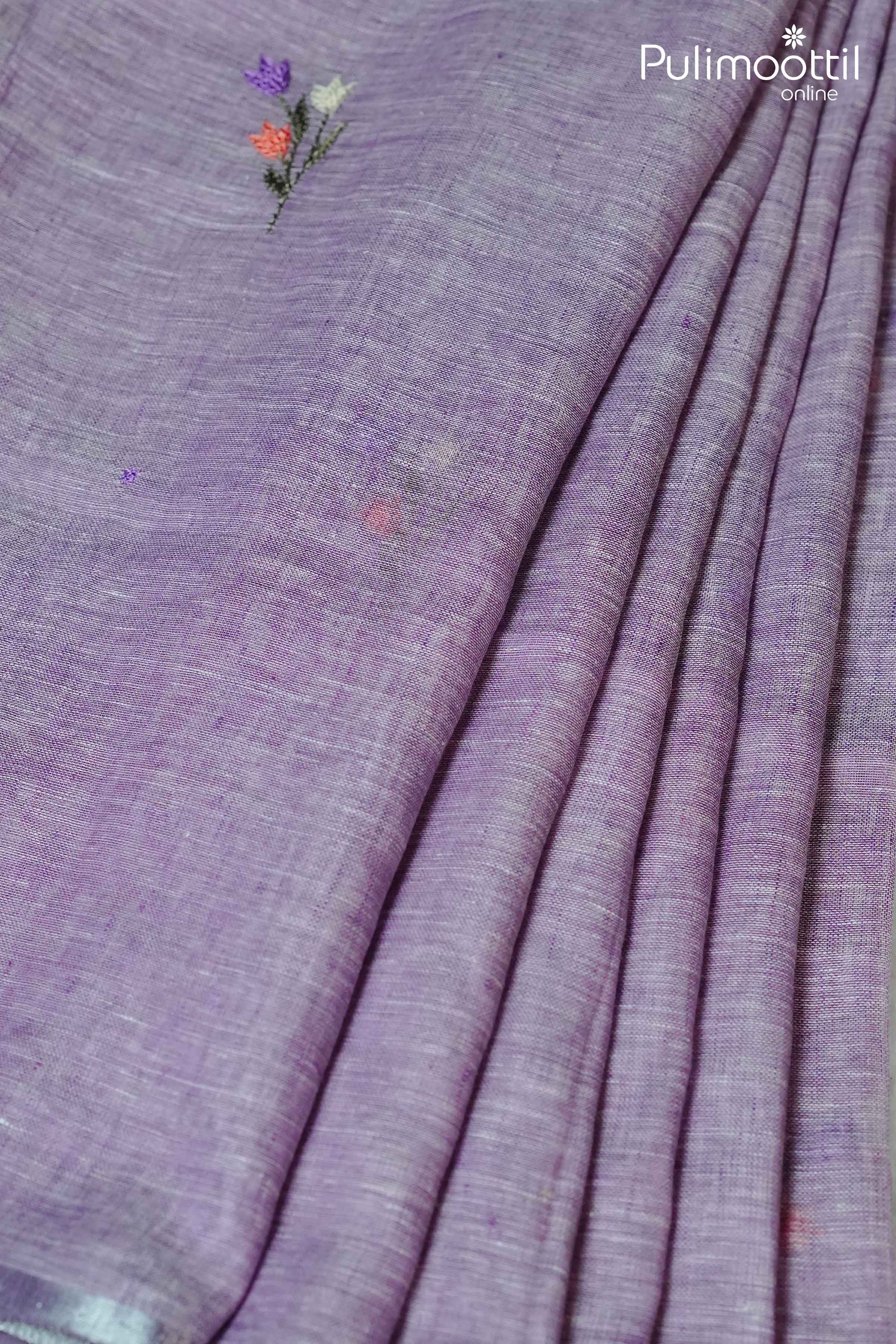 Lavender Colour Linan Saree.