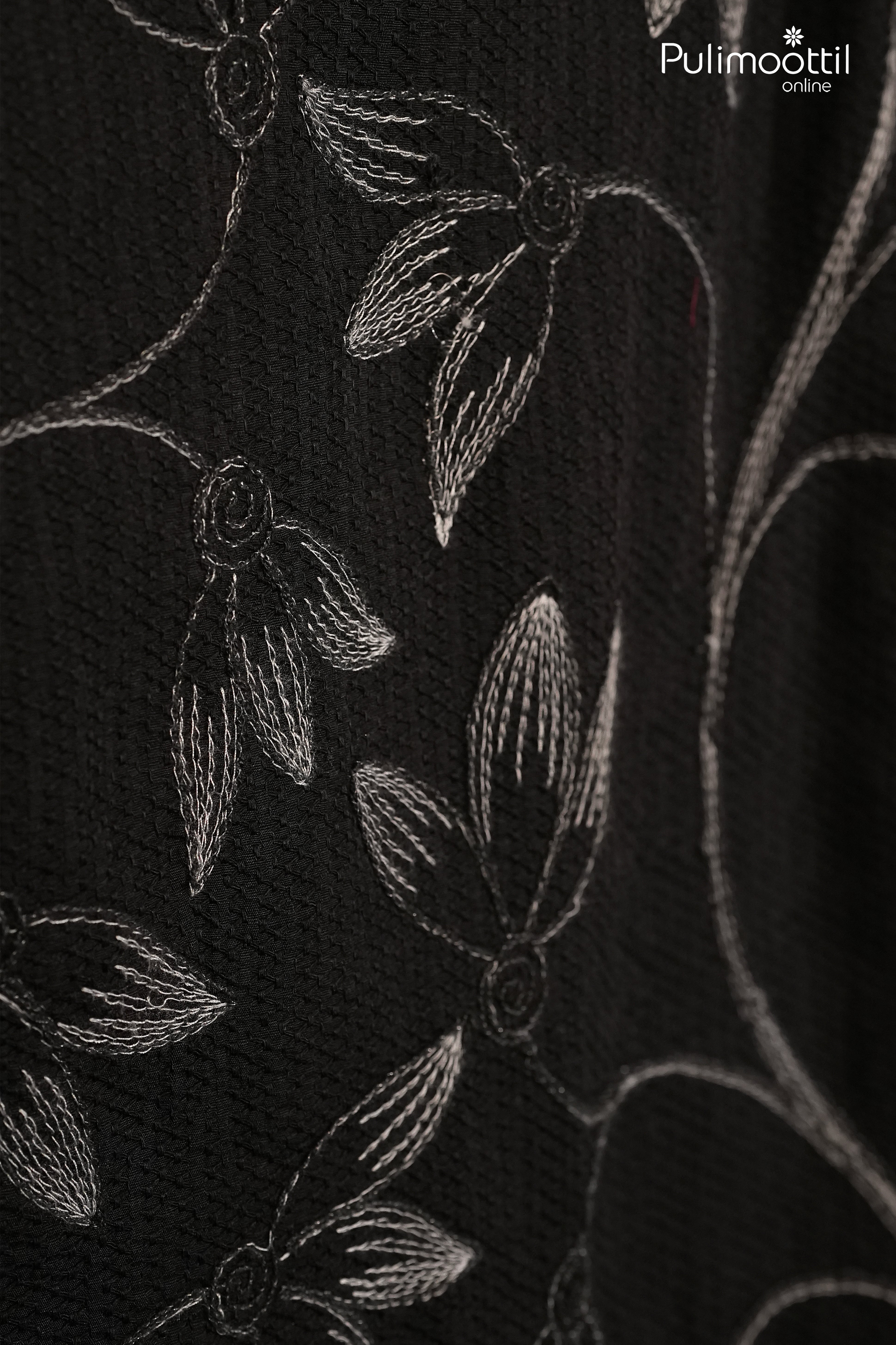 Black Color Full Sleeve Mens Shirt With Floral Print