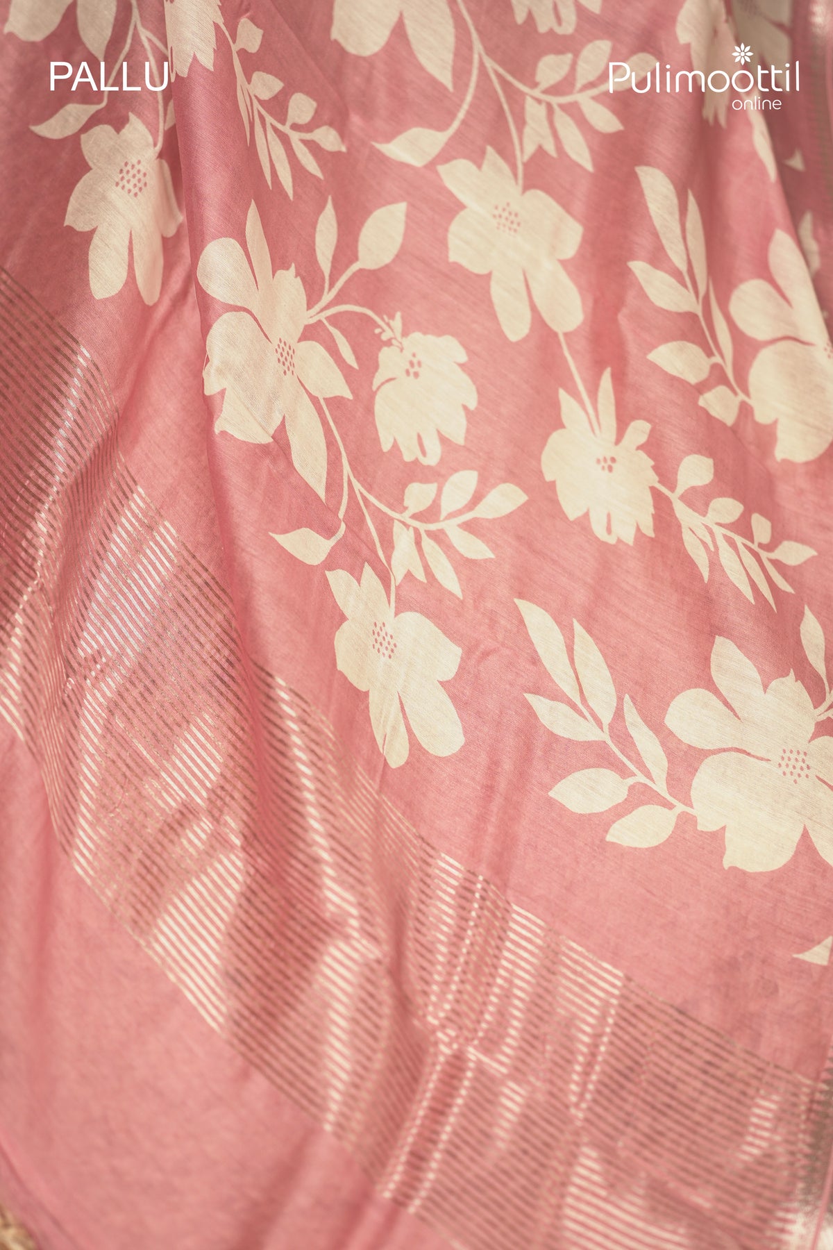 Peach Colour Chanderi Saree