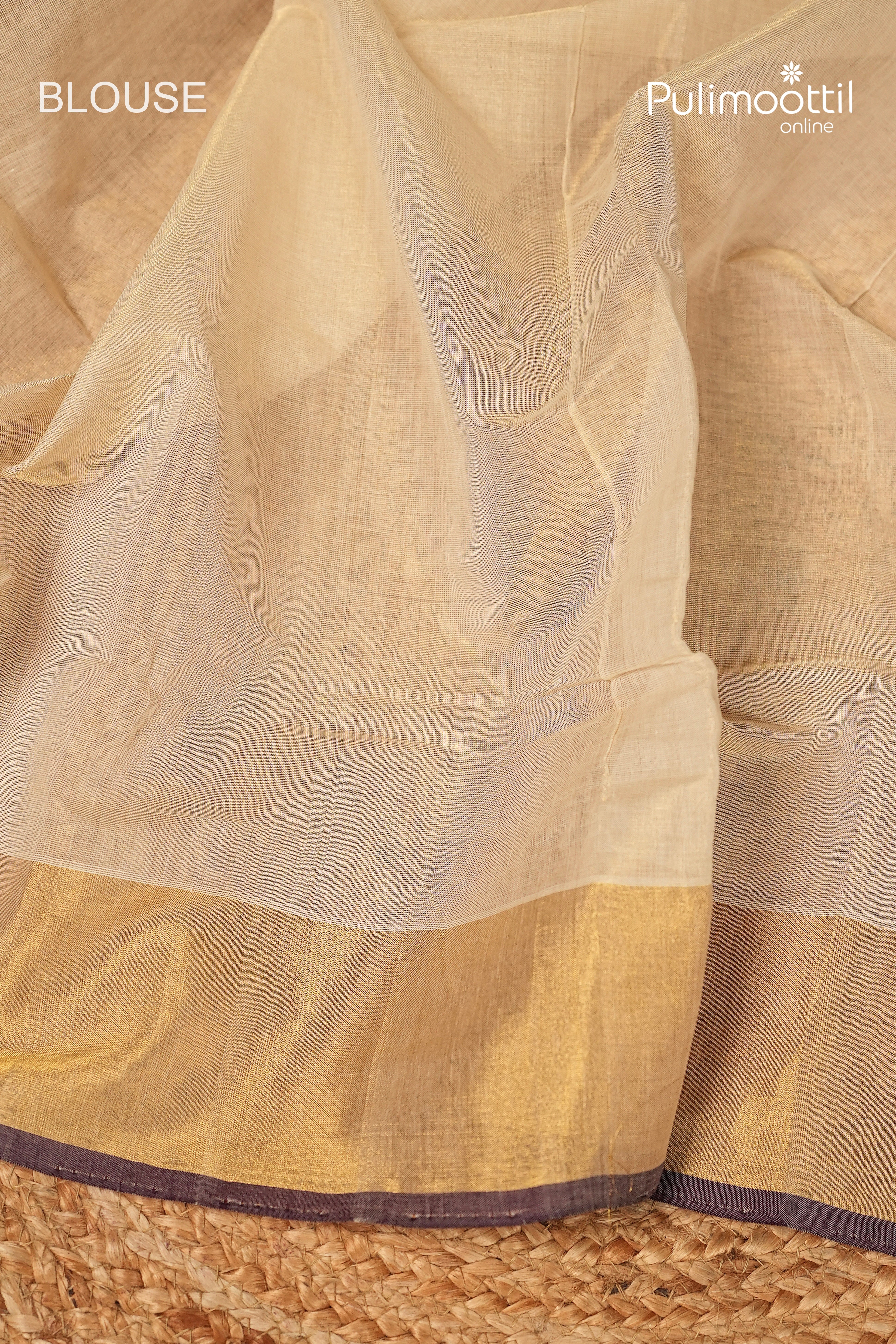 Kerala Traditional Golden Tissue Handloom Set Saree