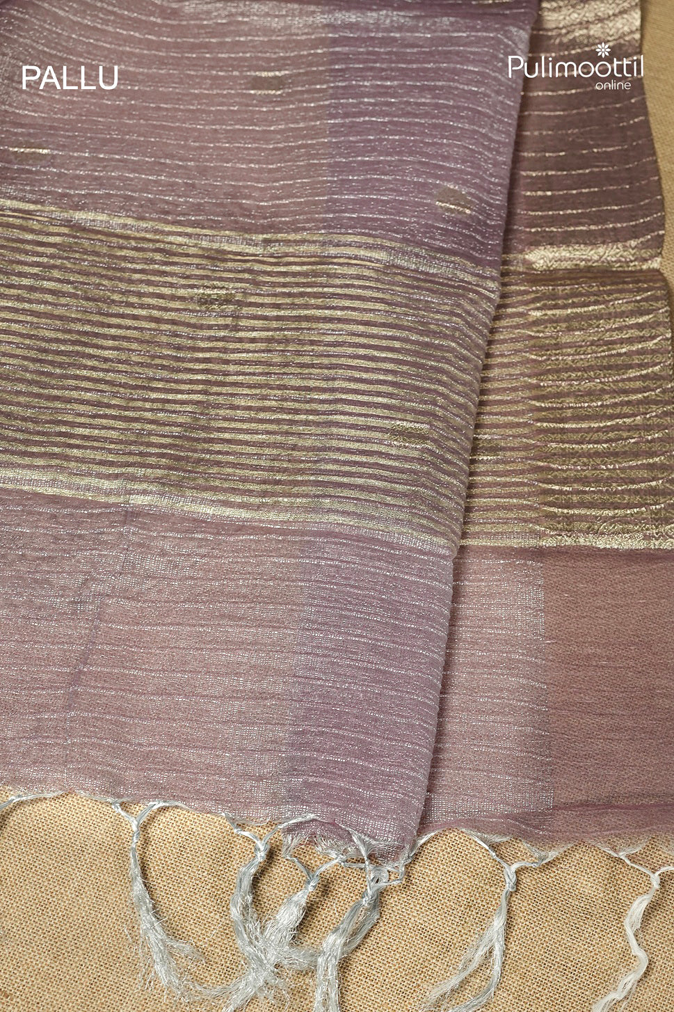 Onion Colour Semi Tissue Saree
