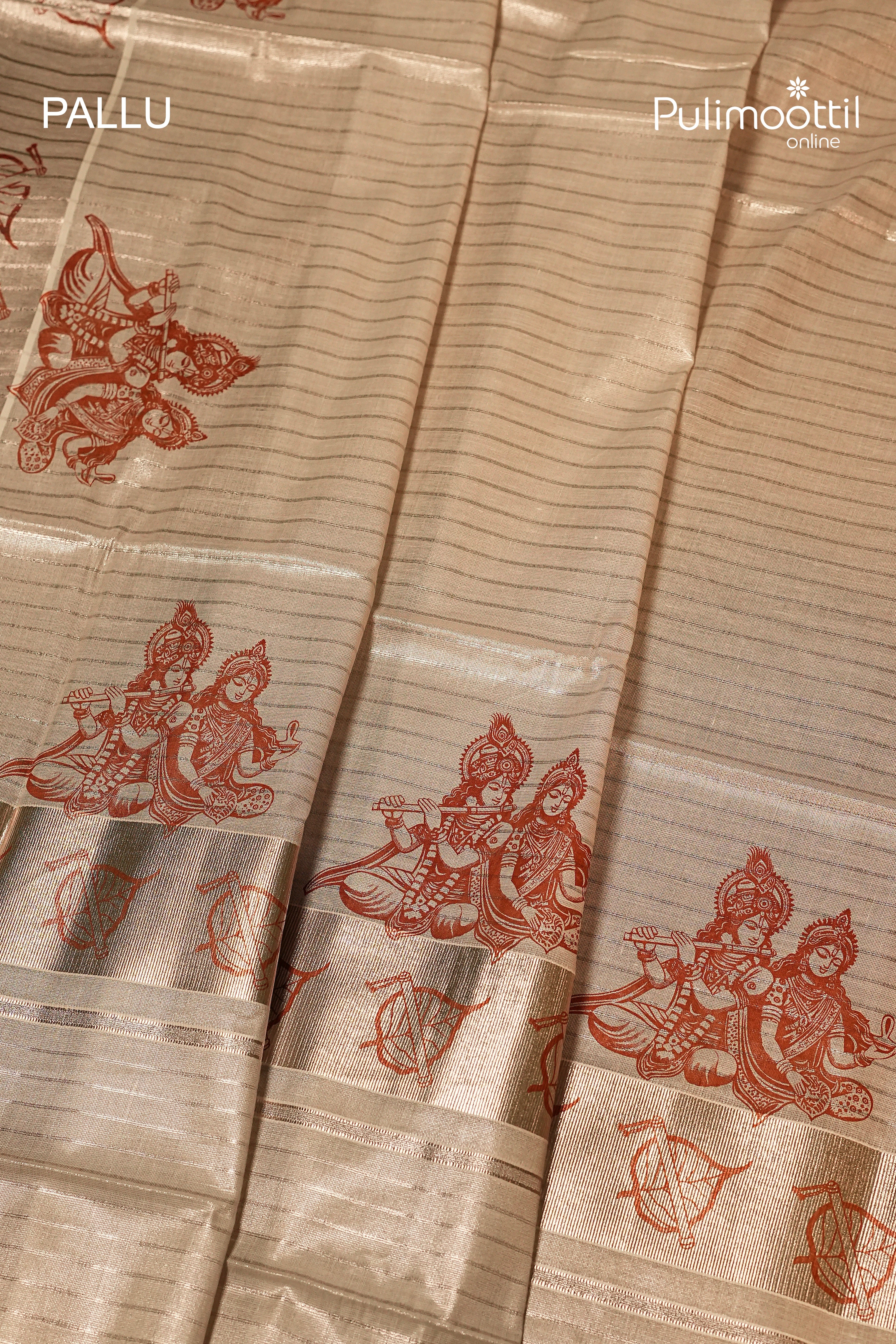 white Gold Tissue Kerala Traditional Set Saree
