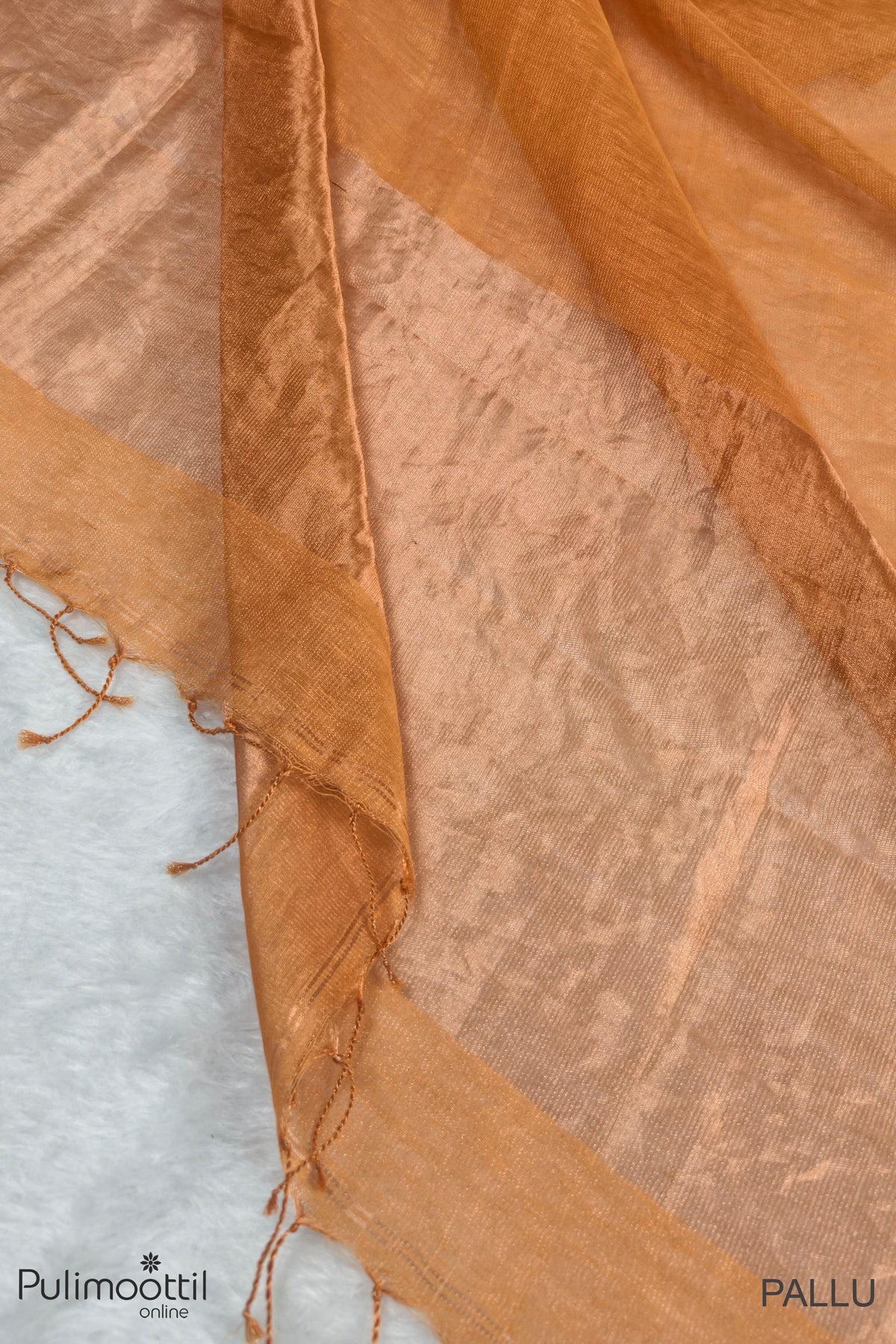 Orange-Yellow Colour Linen Saree