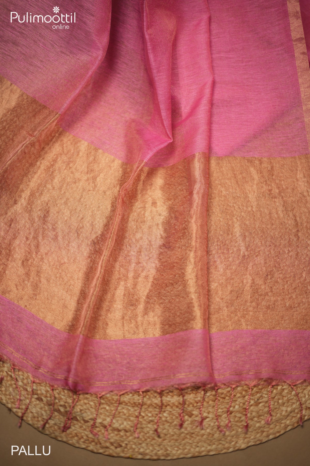 Pink Color Linen Saree