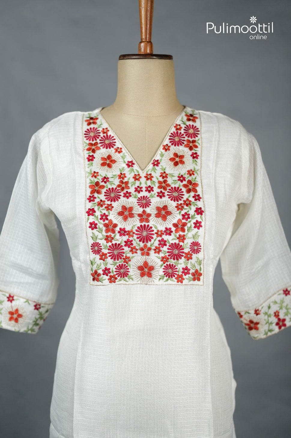 Offwhite Colour Net Cotta Kurti