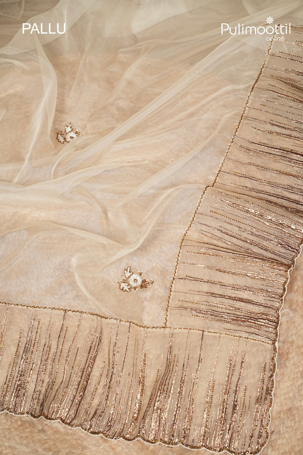 Offwhite Colour Oraganza Fancy Saree