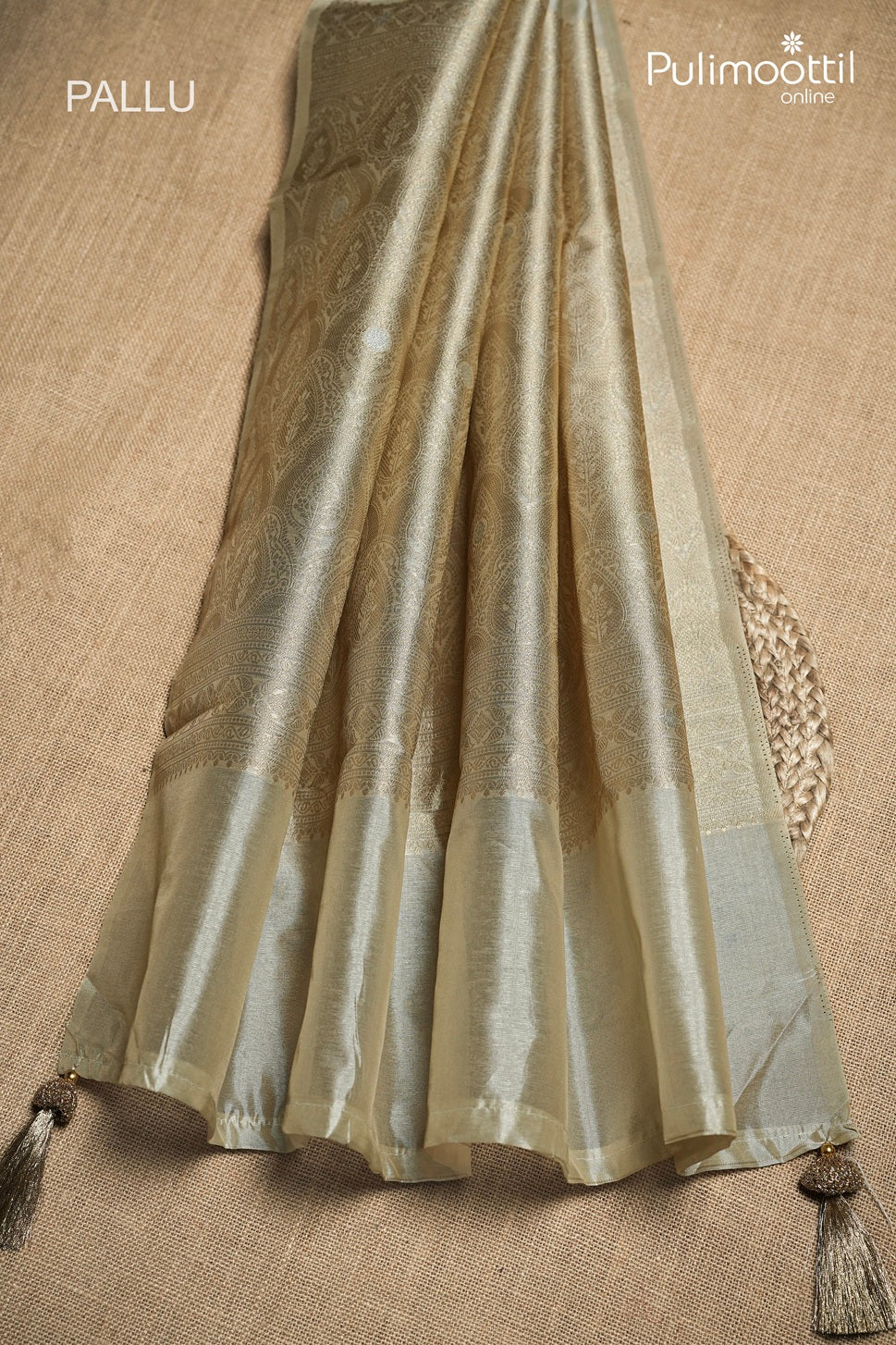 Off White Colour Semi Organza Traditional Saree