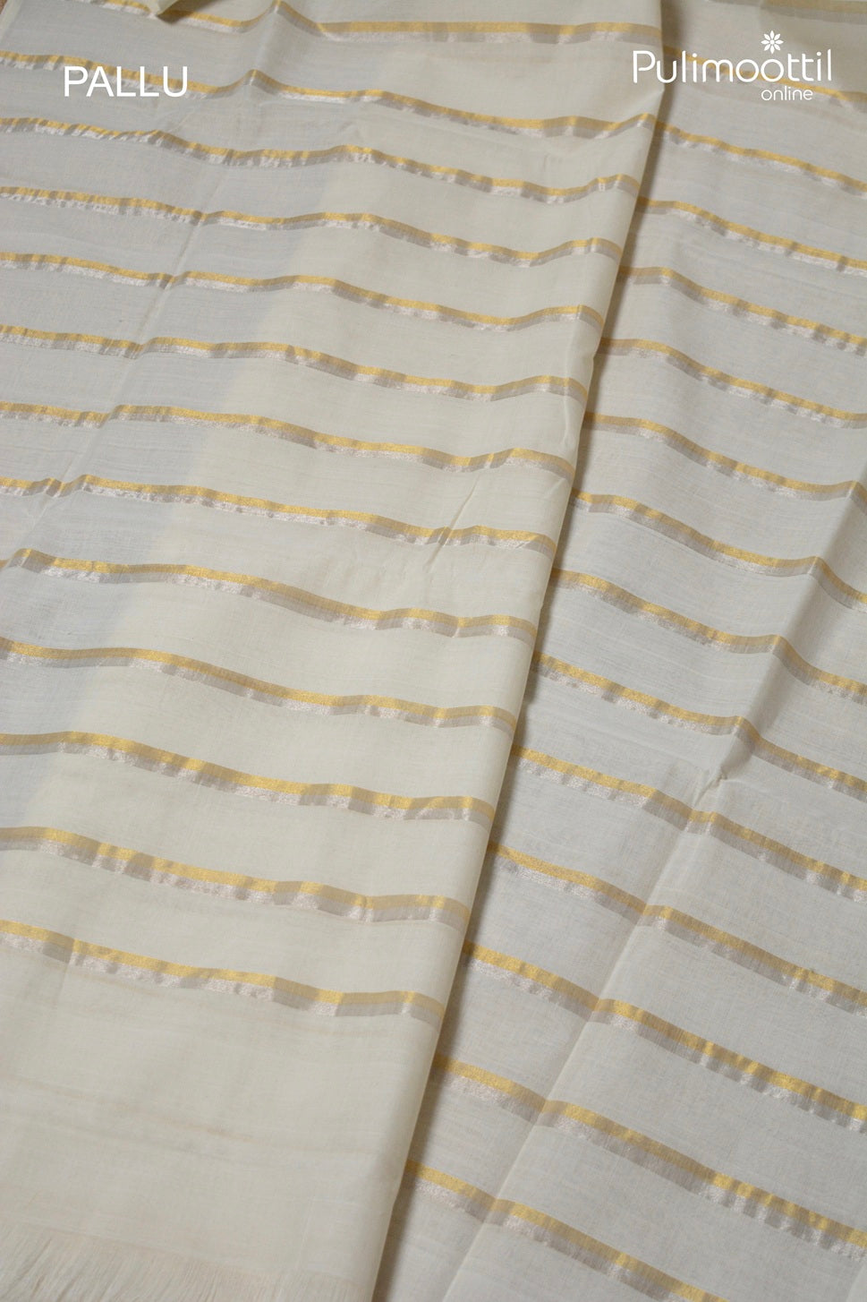 Cream colour Cotton Handloom Saree