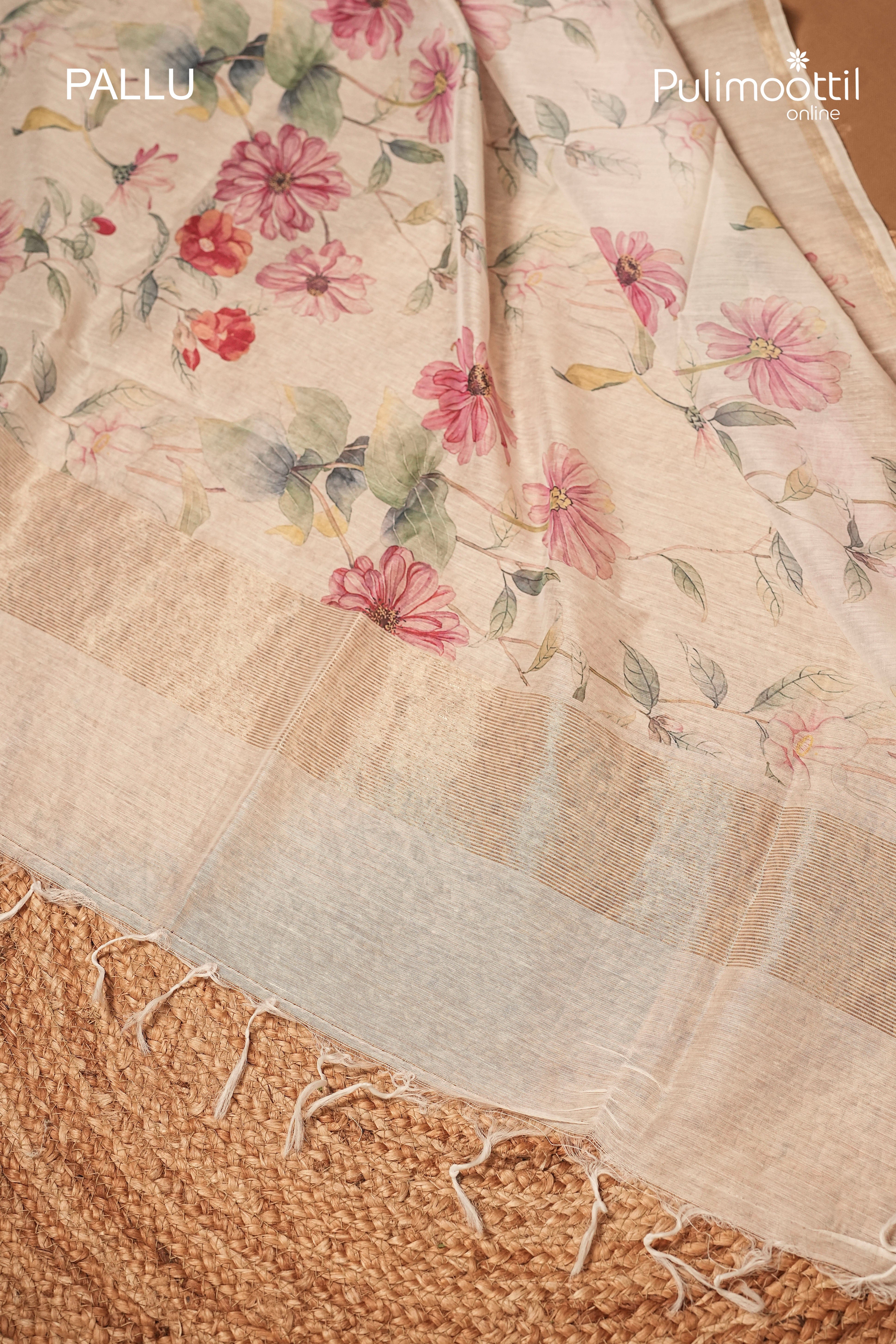 Offwhite Colour Semi Chanderi Traditional Saree