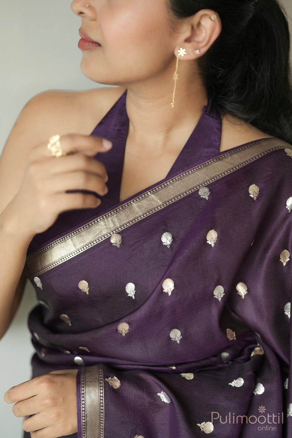 Violet Colour Mango Silk Saree.