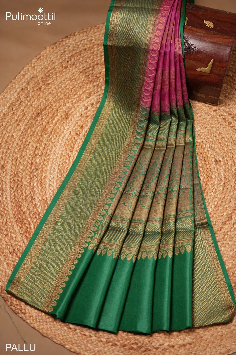 Onion Pink Colour Tussar Silk Saree