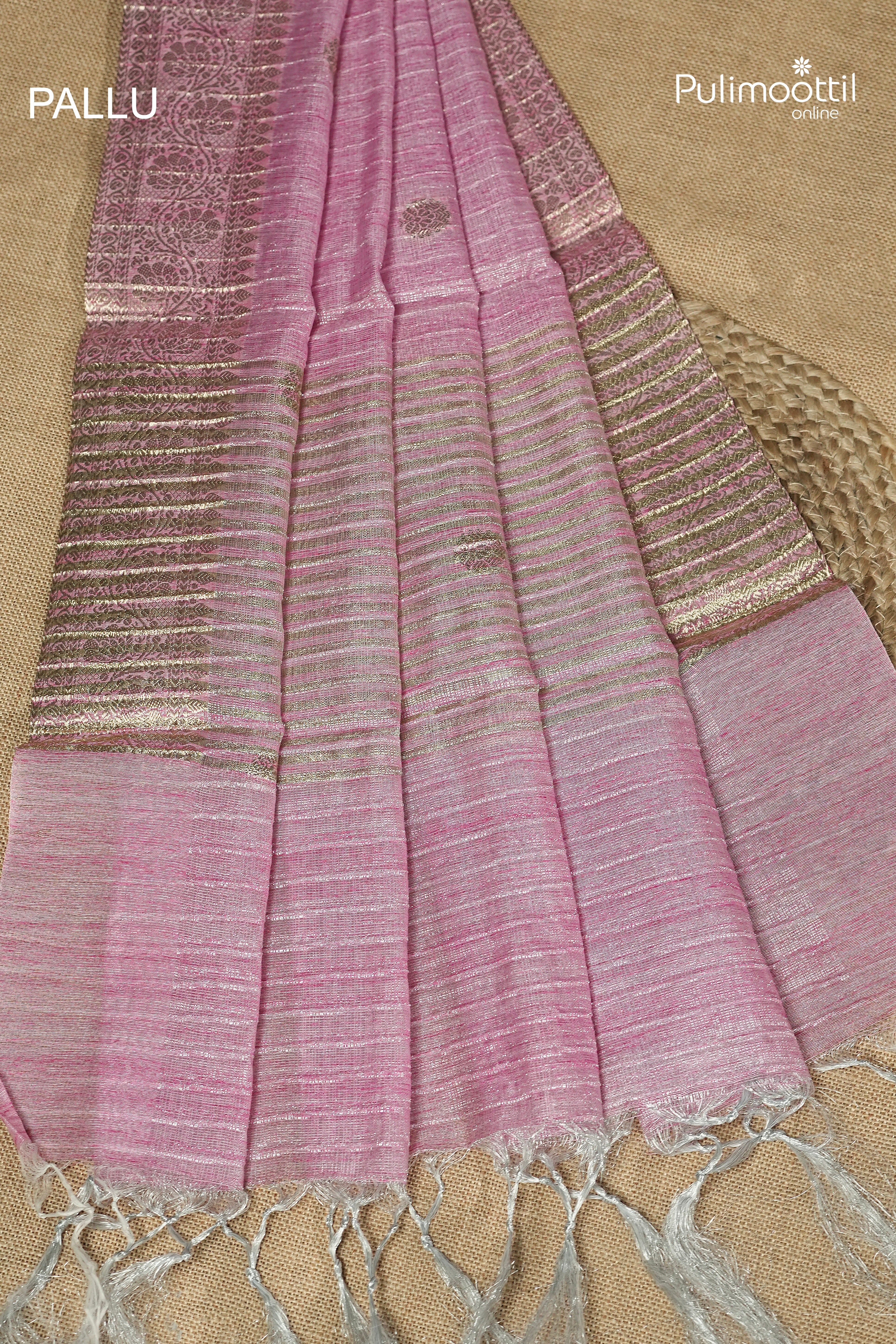 Light Pink Colour Semi Tissue Saree