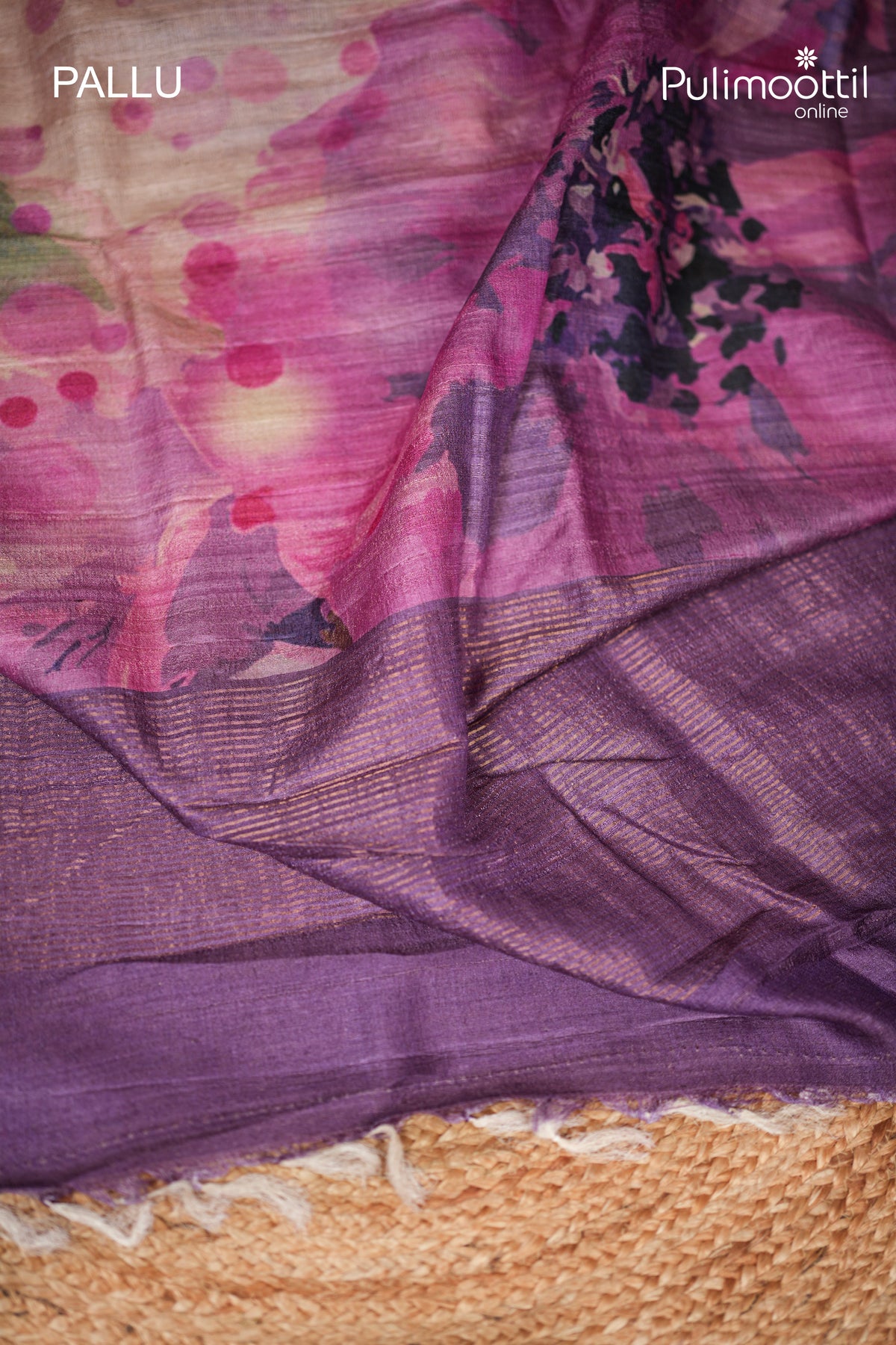 Multicolour Tussar & Jute Silk Saree