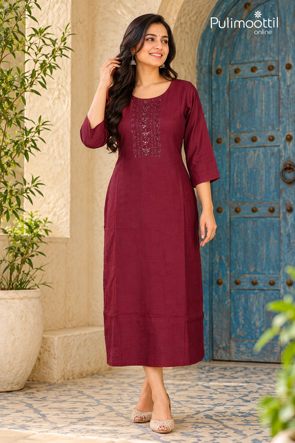 Maroon Colour Kurti