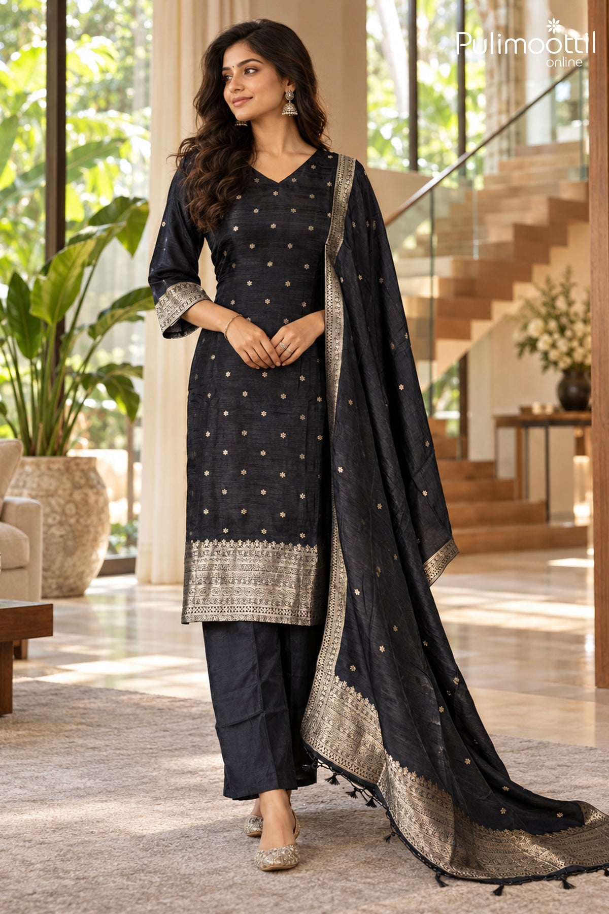 Black Colour Banarasi Salwar Set