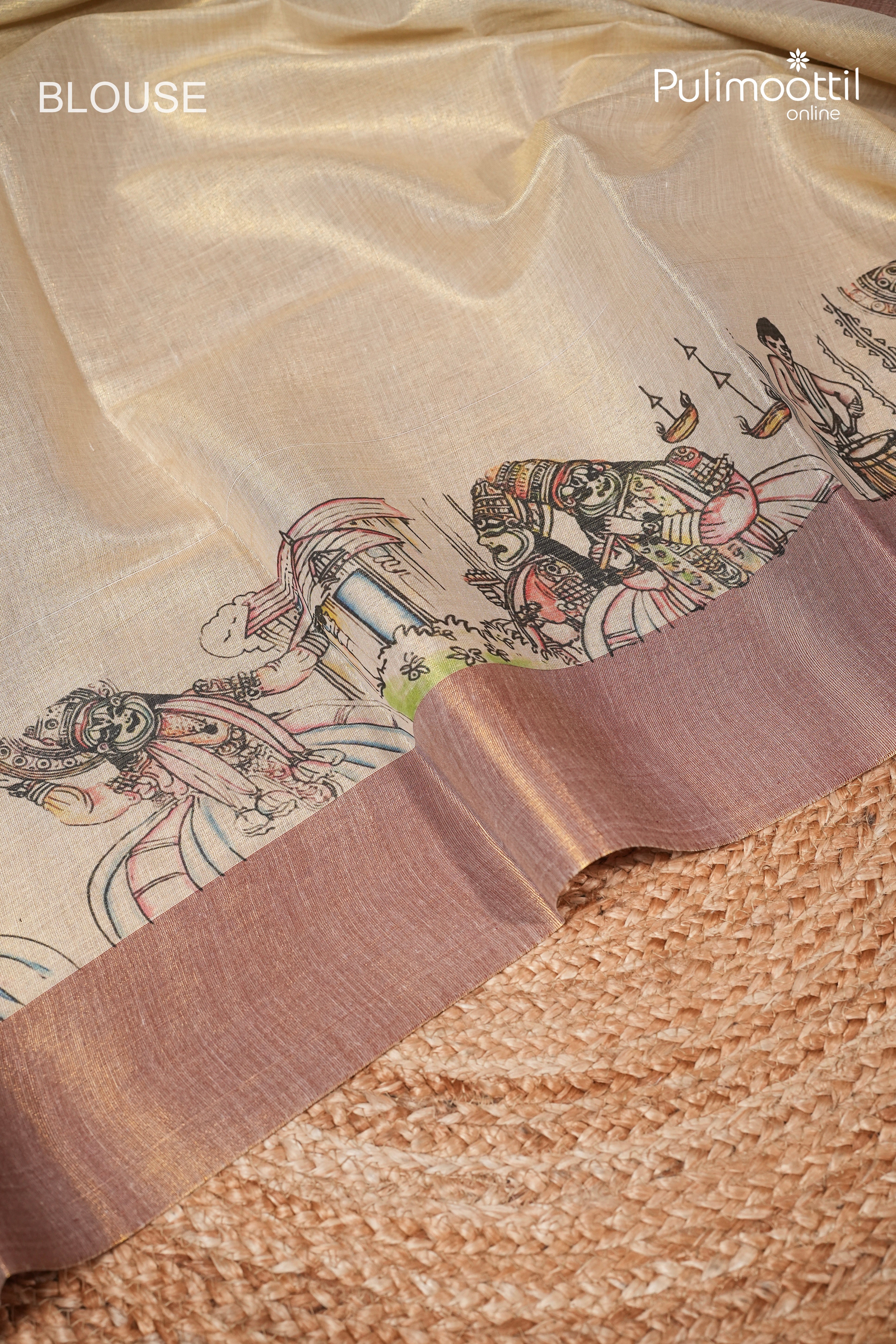 Kerala Traditional Kathakali Golden Tissue Set Saree