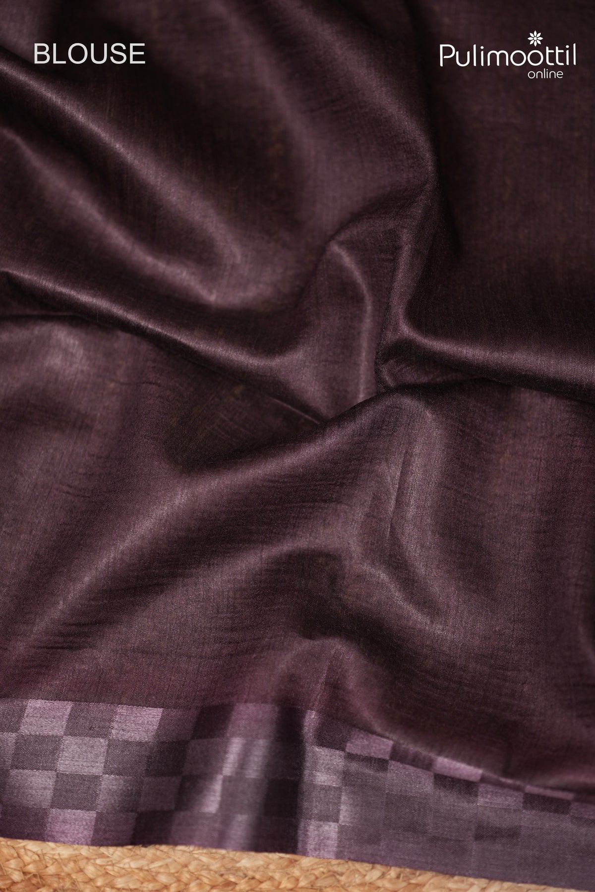 Dark Purple colour Tussar Silk Saree