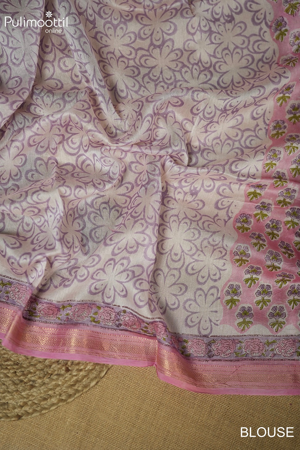 Light Pink Colour Chanderi Saree