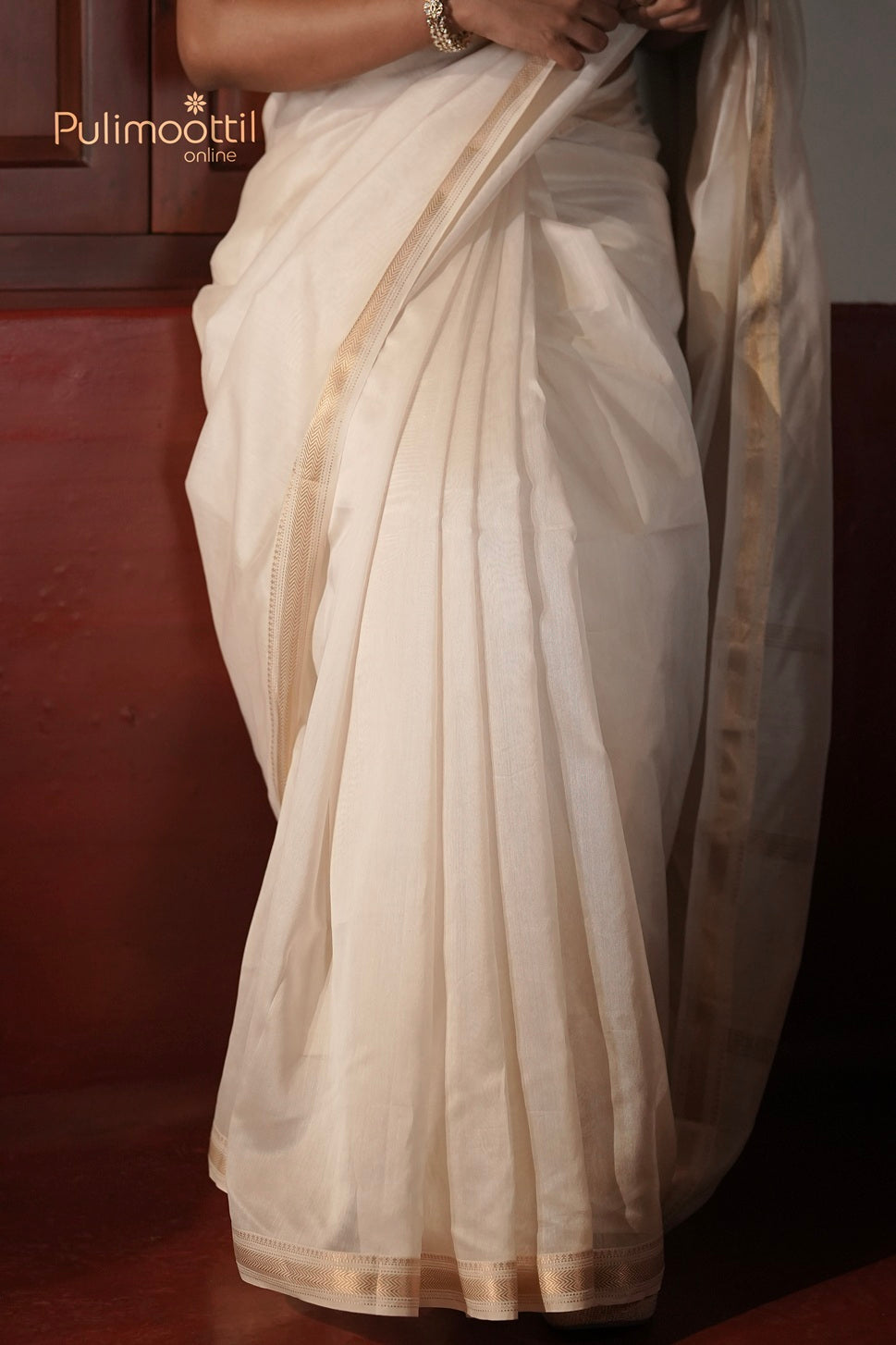Offwhite Colour Chanderi Saree
