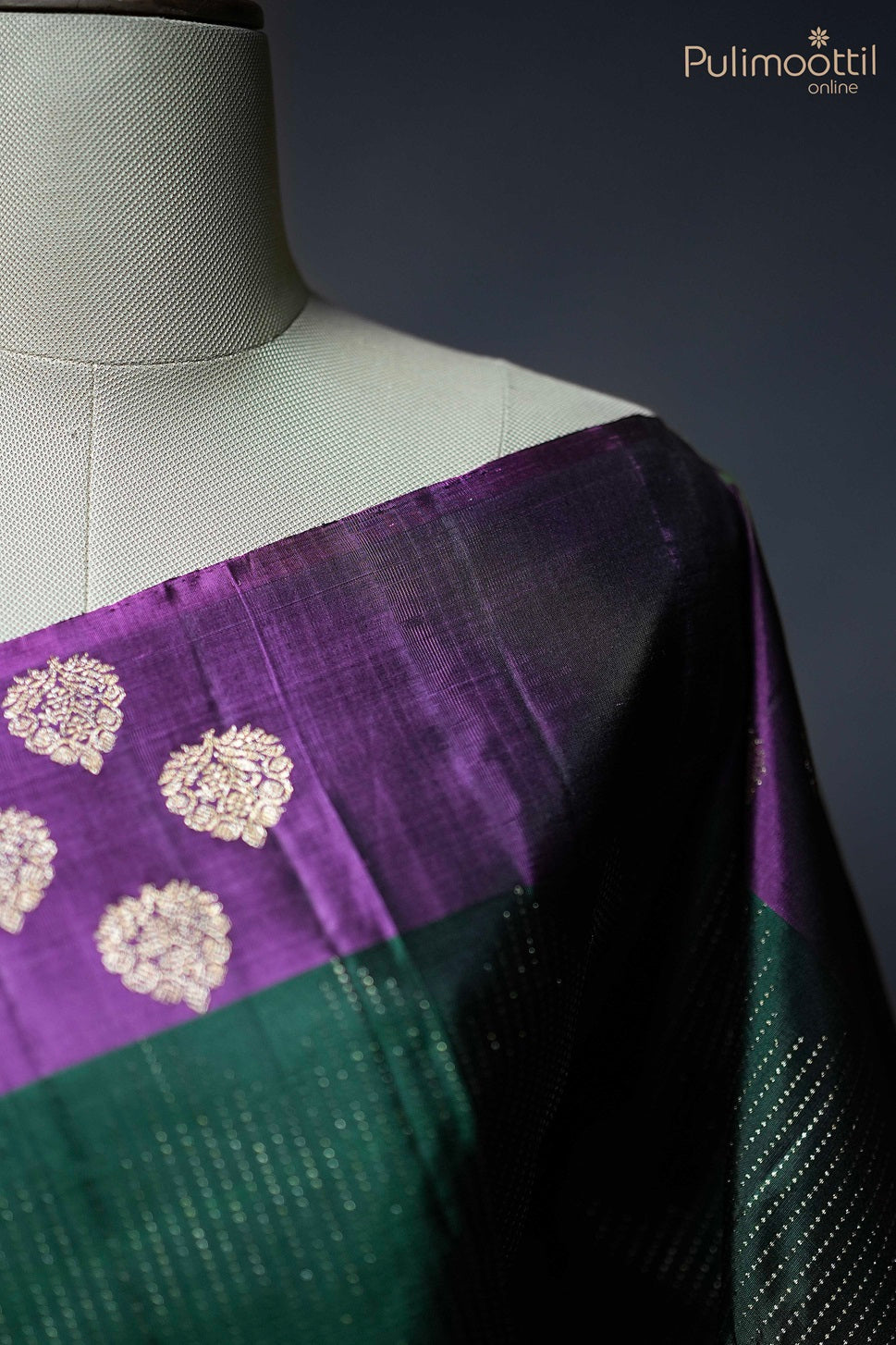Bottle Green Colour Kanchipuram Designer Saree