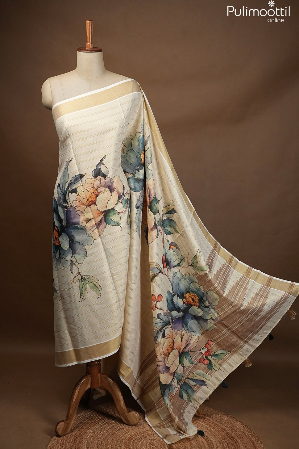 Onam Special Kerala Traditional Golden Tissue Set Saree