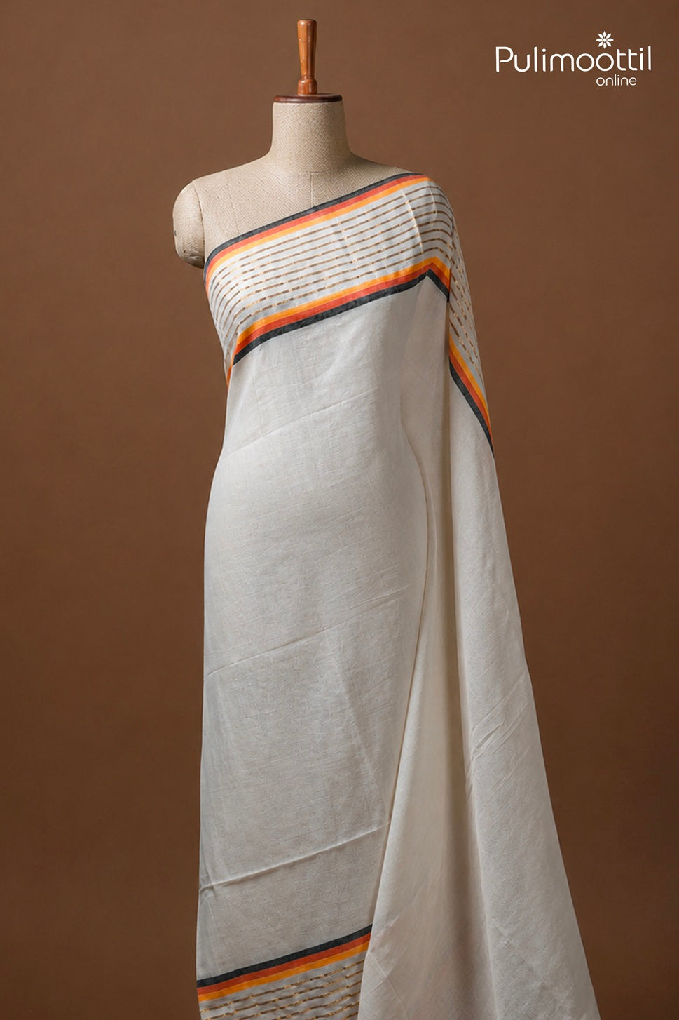 OffWhite Colour Mul Cotton Saree