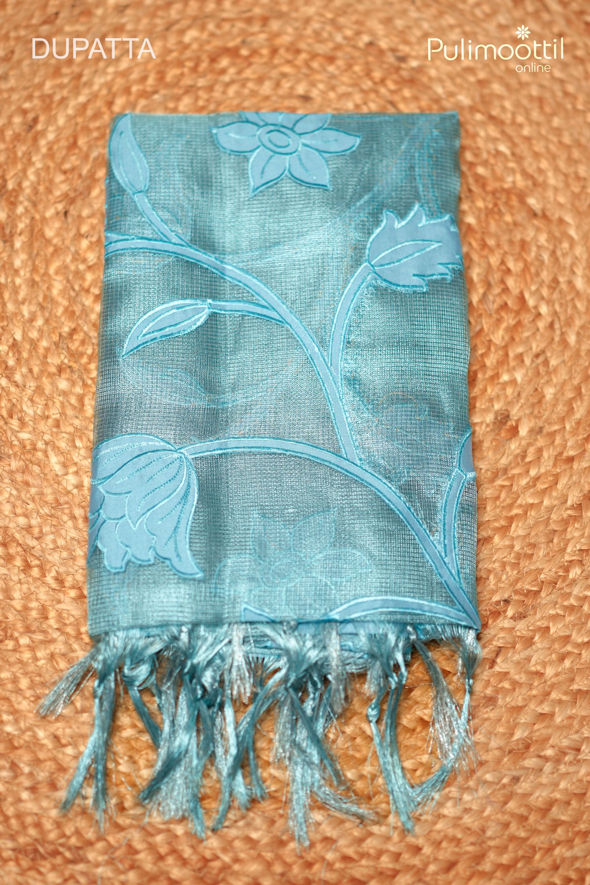 Sky Blue Net Kota Unstitched Salwar Set