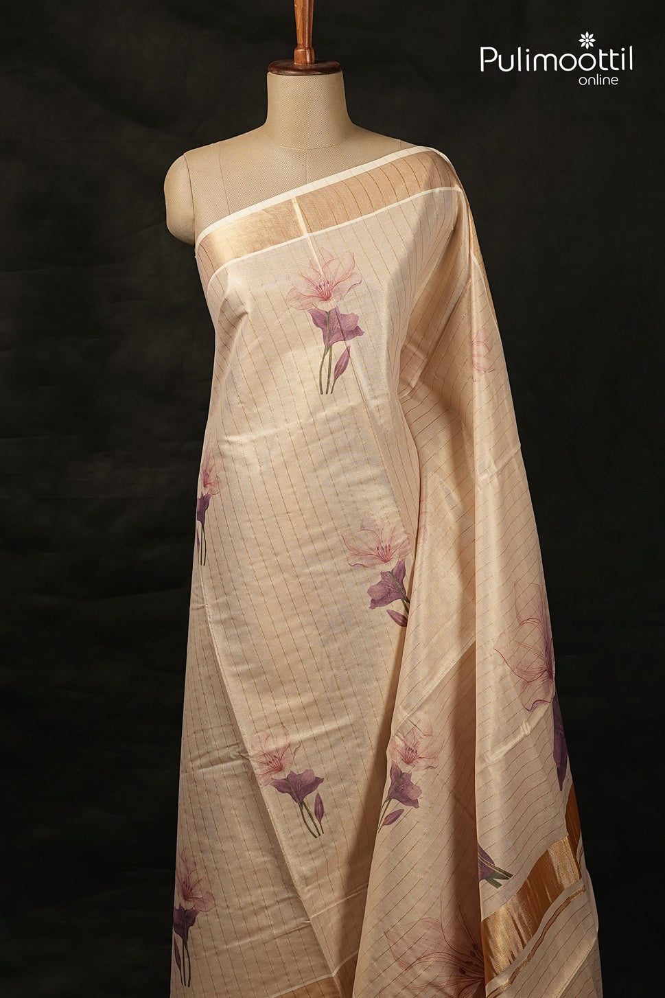 Kerala Traditional Golden Tissue Set Saree