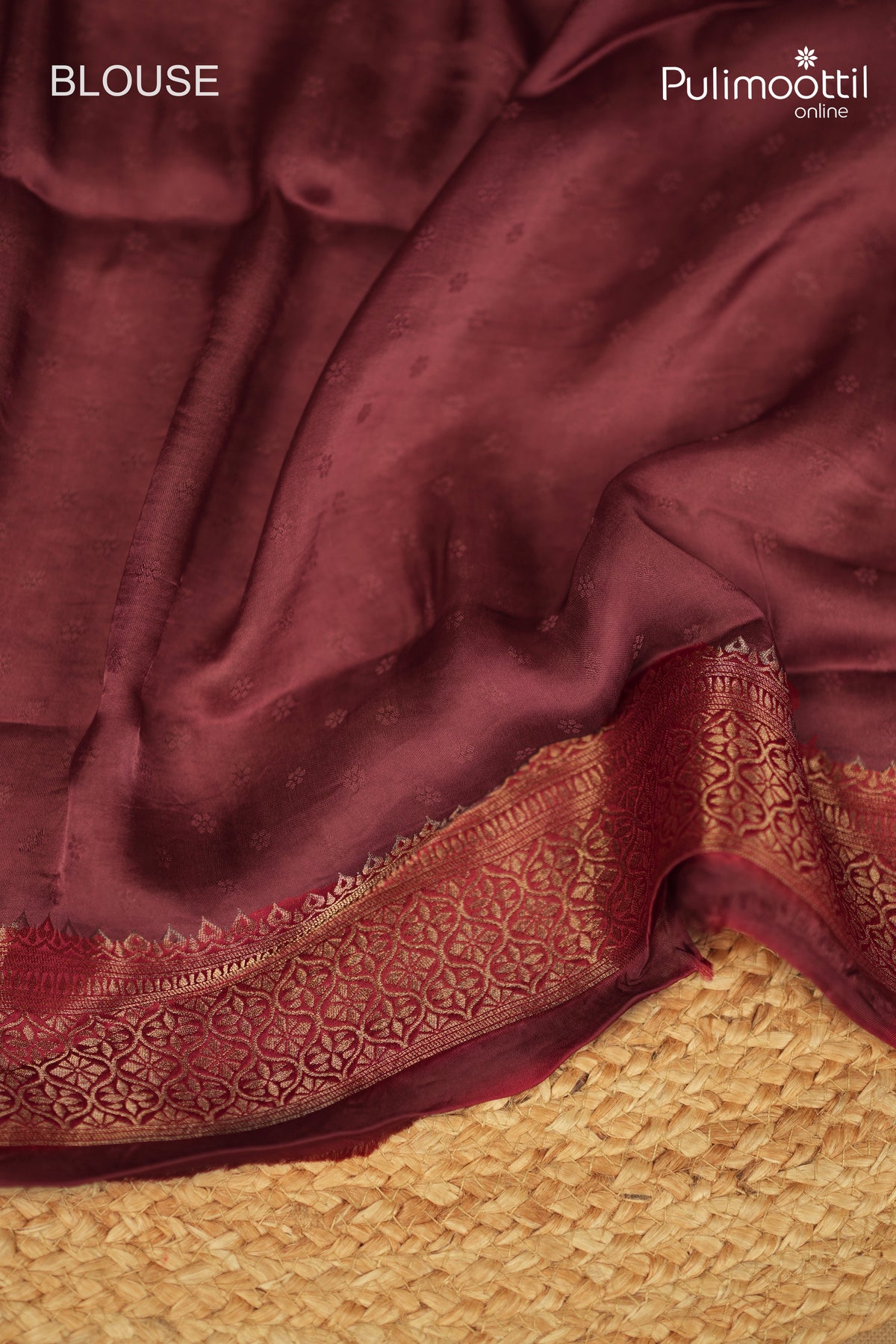 Dark Coral Peach Colour Banarasi Saree