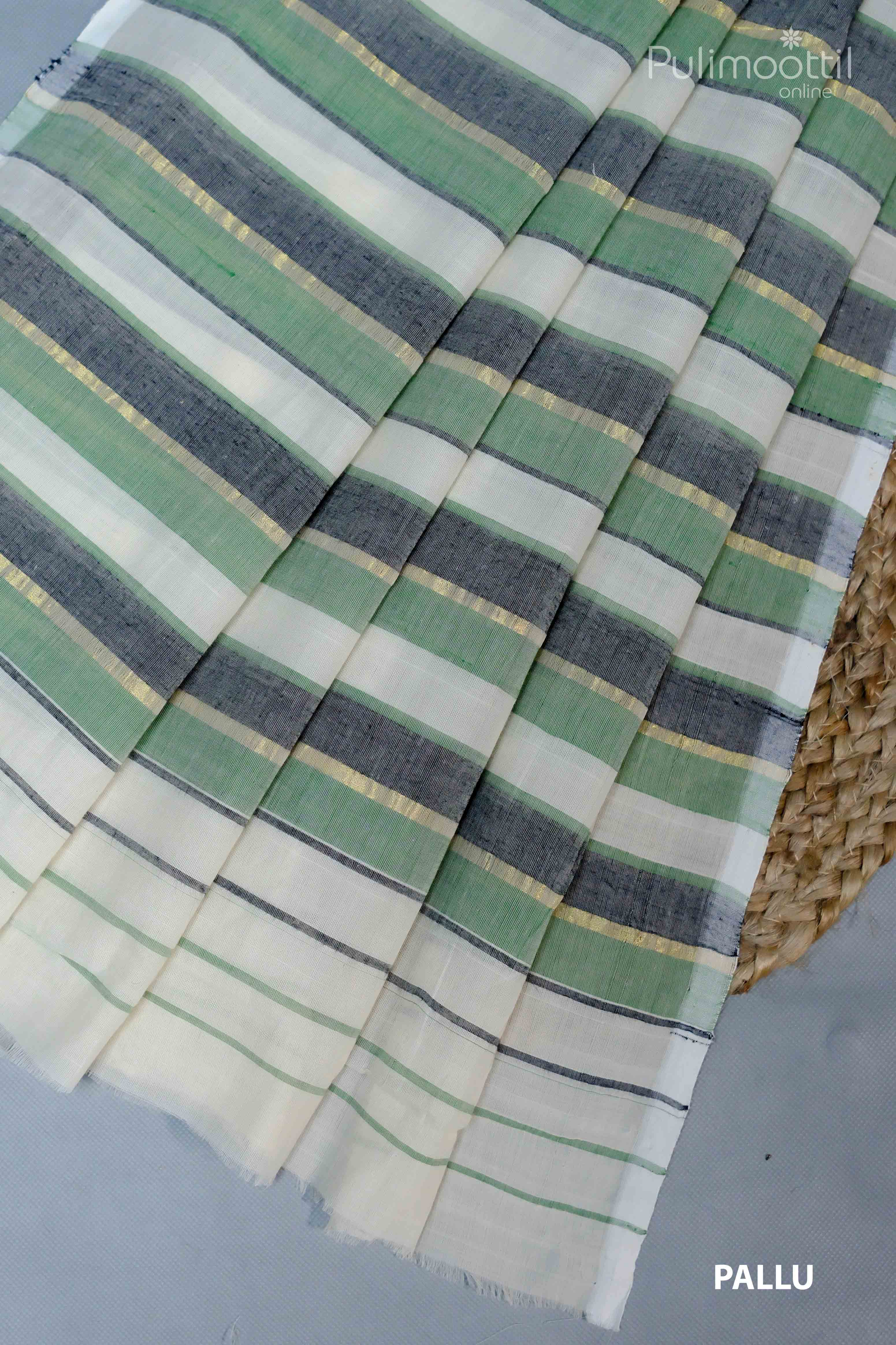 Cream Colour Pure Cotton Handloom Saree