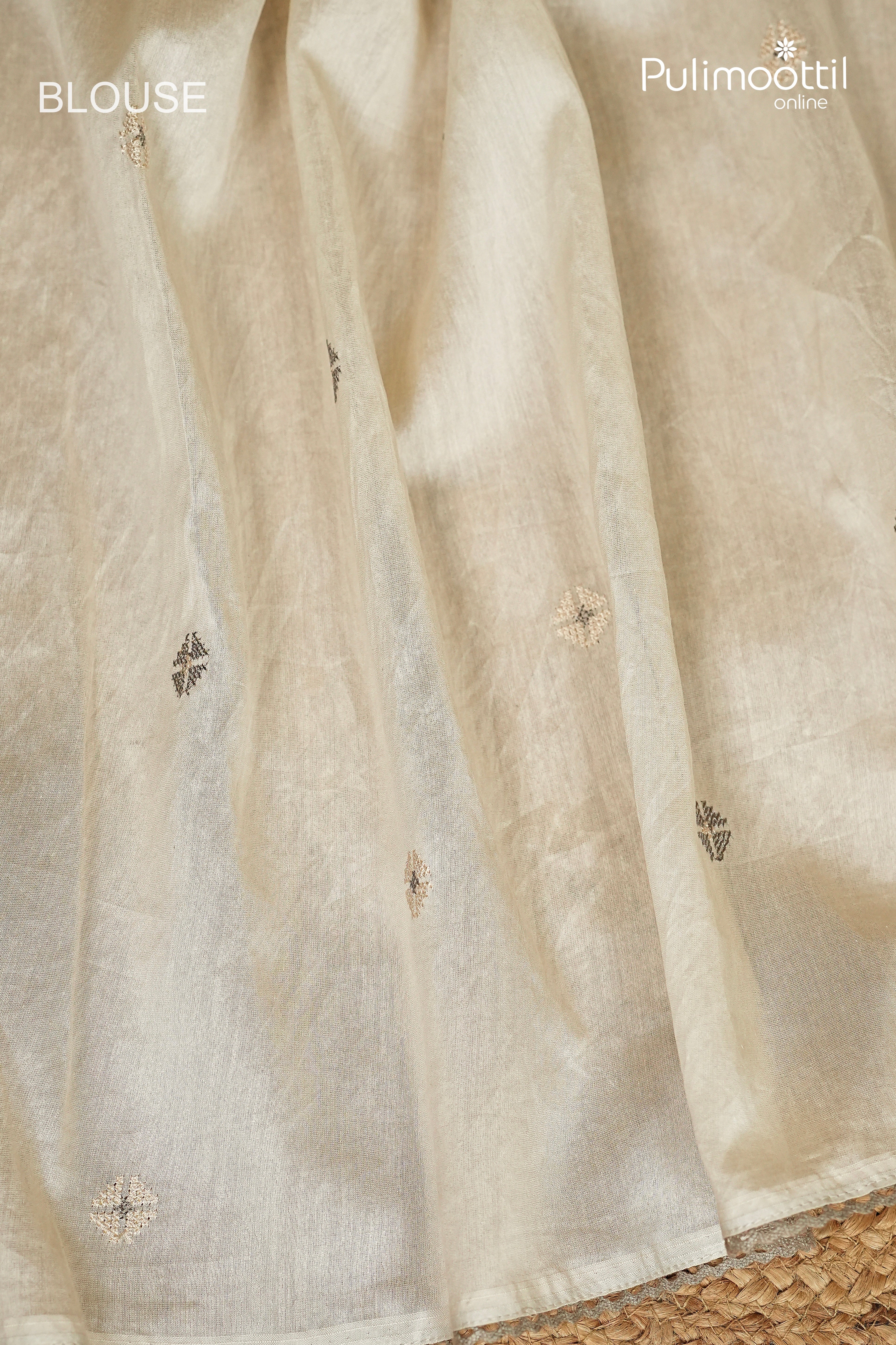 Gray Colour Oraganza Fusion Saree