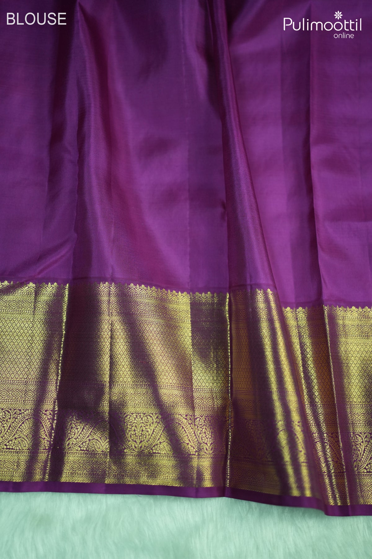 Lavender Colour Kanchipuram Brocade Wedding Saree.
