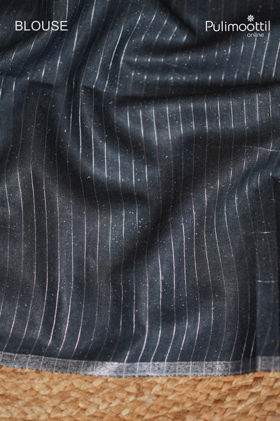 Black Colour Jute And Tussar Silk Saree