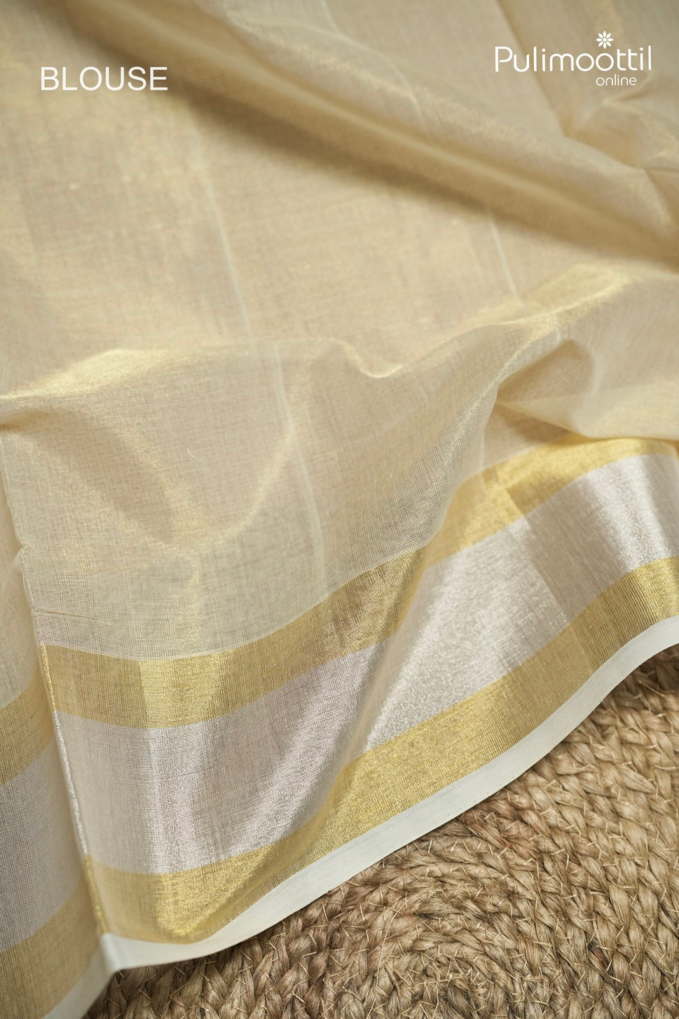 Kerala Traditional Golden Tissue Handloom Saree